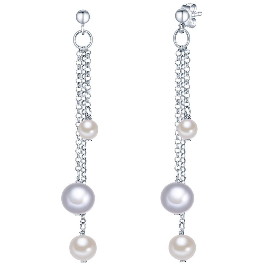 Valero Pearls Perlen-Ohrhänger aus Sterling Silber in silber mit Süßwasser-Zuchtperle 50,0 mm Damen