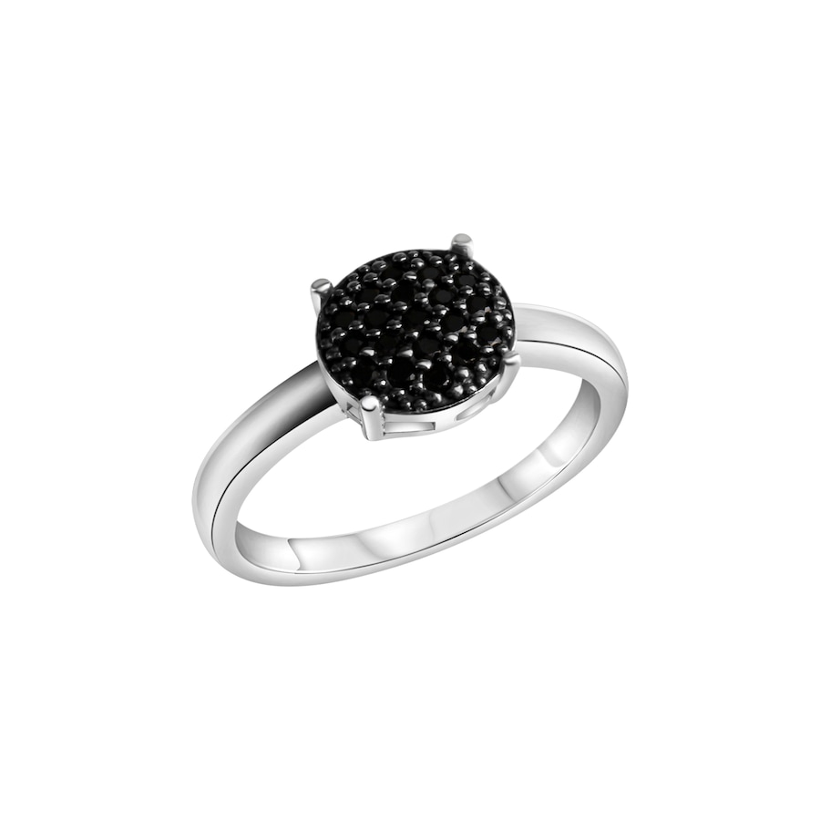 Celesta Ring 925/- Sterling Silber Zirkonia schwarz 060 (19,1) Weiss Damen