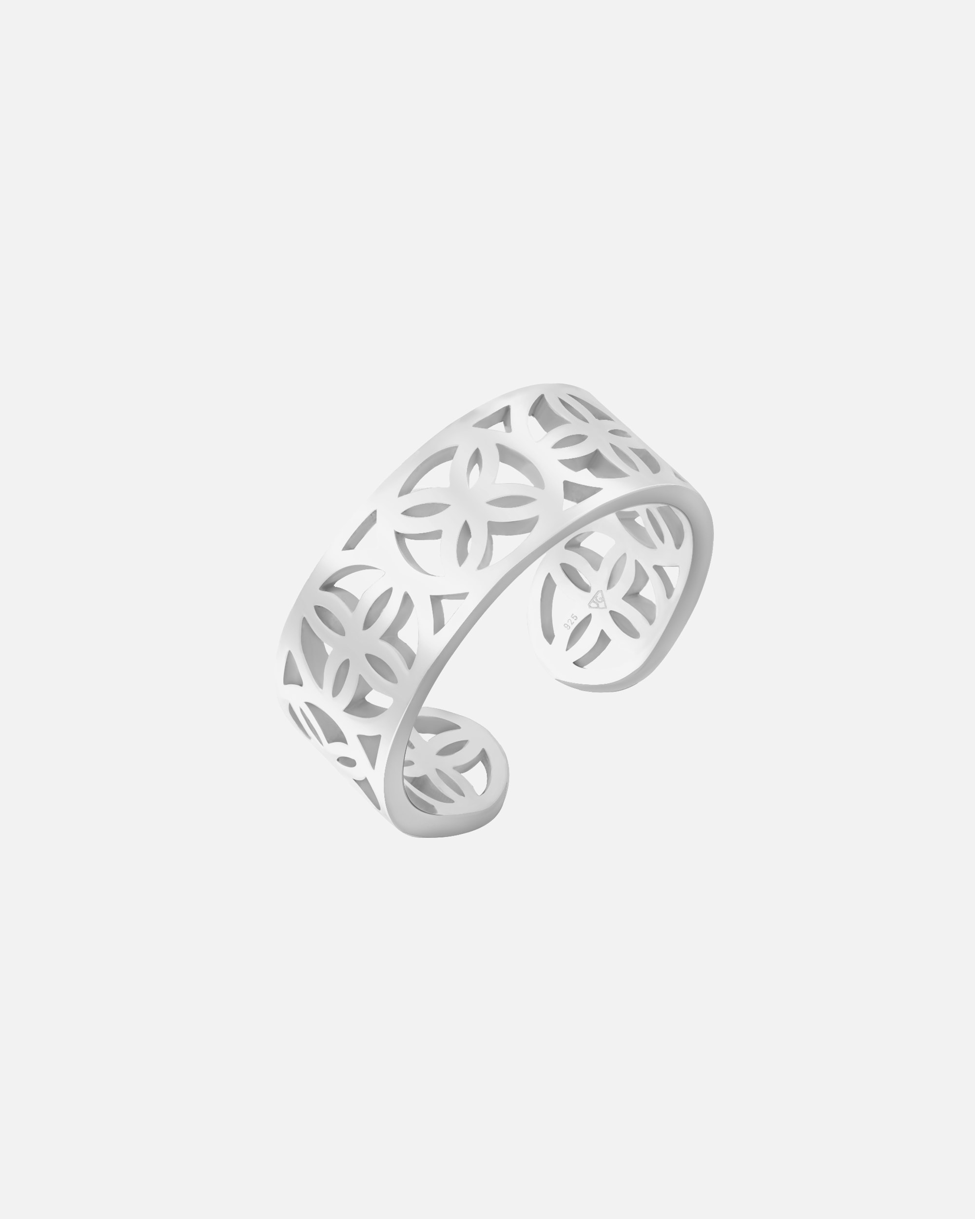 Ring für Weiblich Elli Offen Lebensblume Blume 925 Silber 54