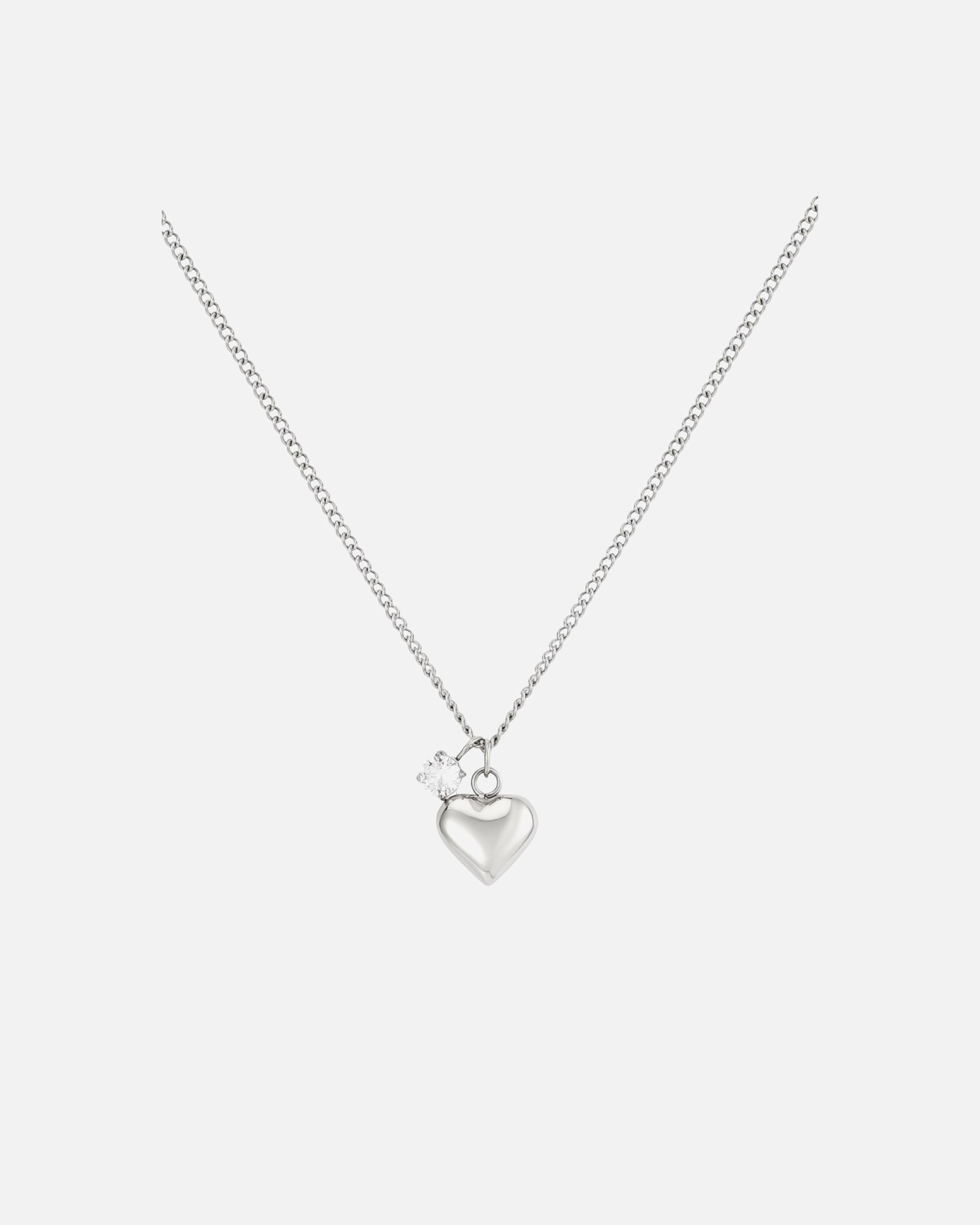 Halskette für Weiblich GOOD.designs Herzkette mit Zirkonia Kettenanhänger Silber