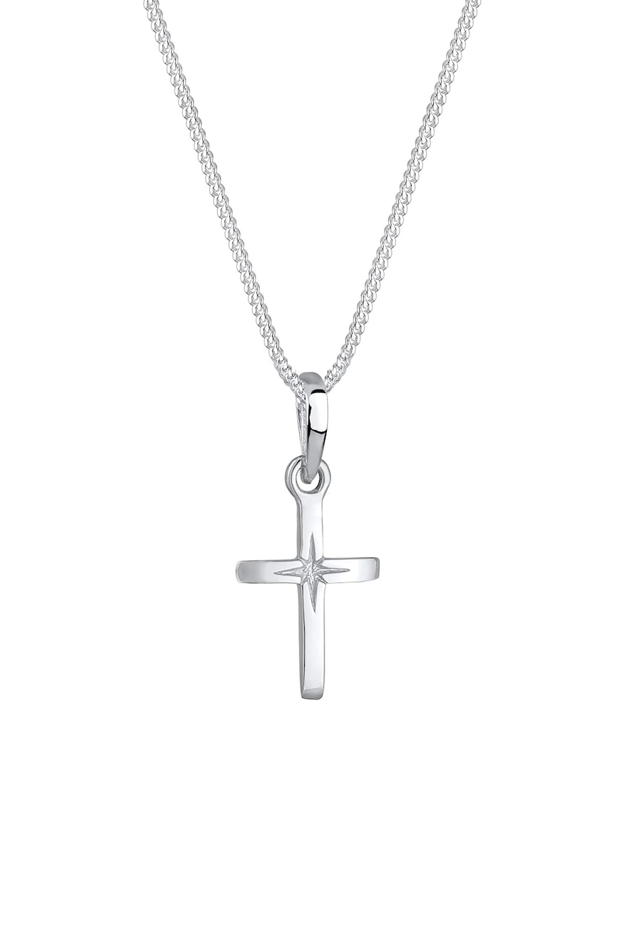 Elli Kreuz Sterngravur 925 Sterling Silber 45 Damen
