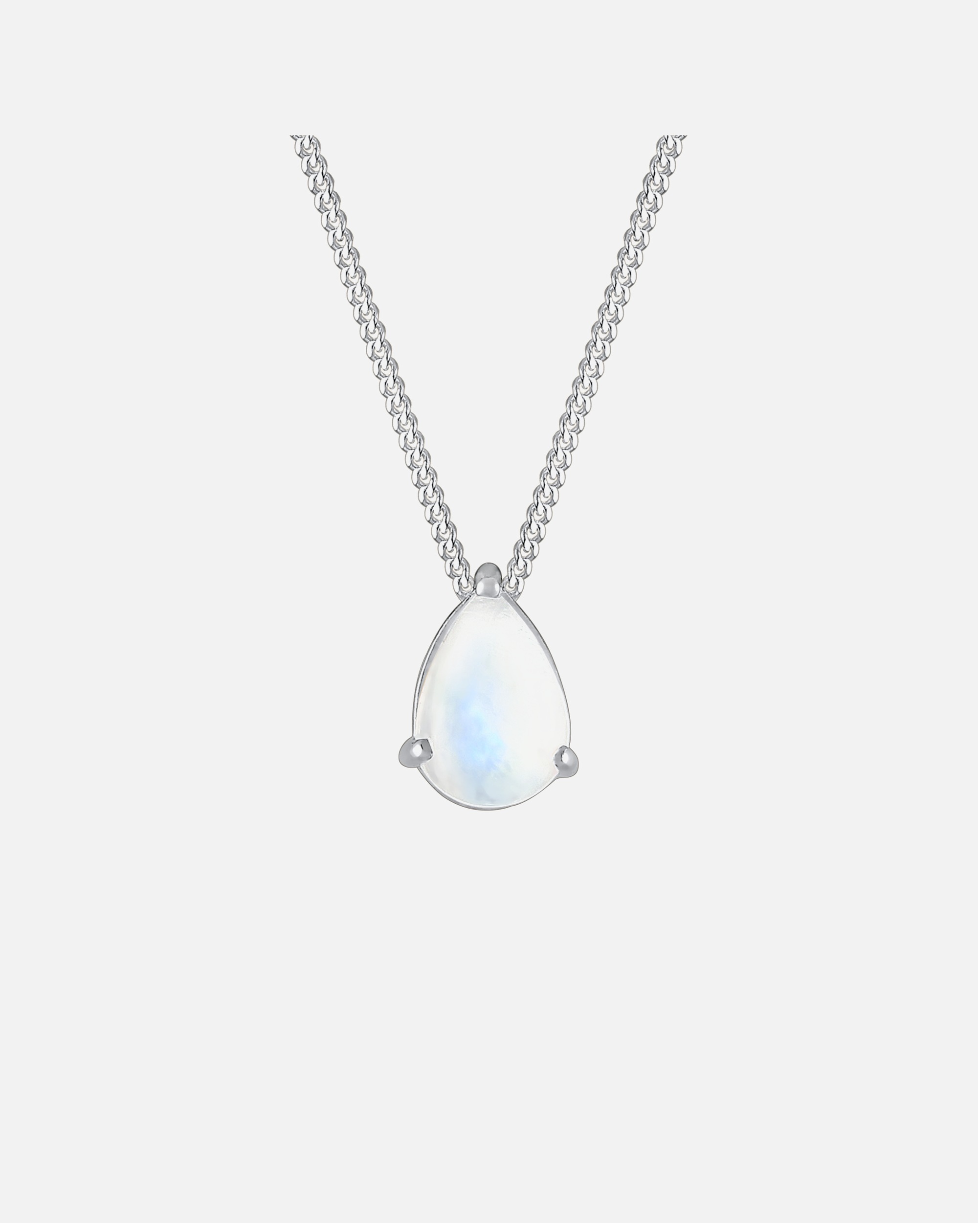 Halskette für Weiblich Elli Tropfen Mondstein Edelstein 925 Silber 55