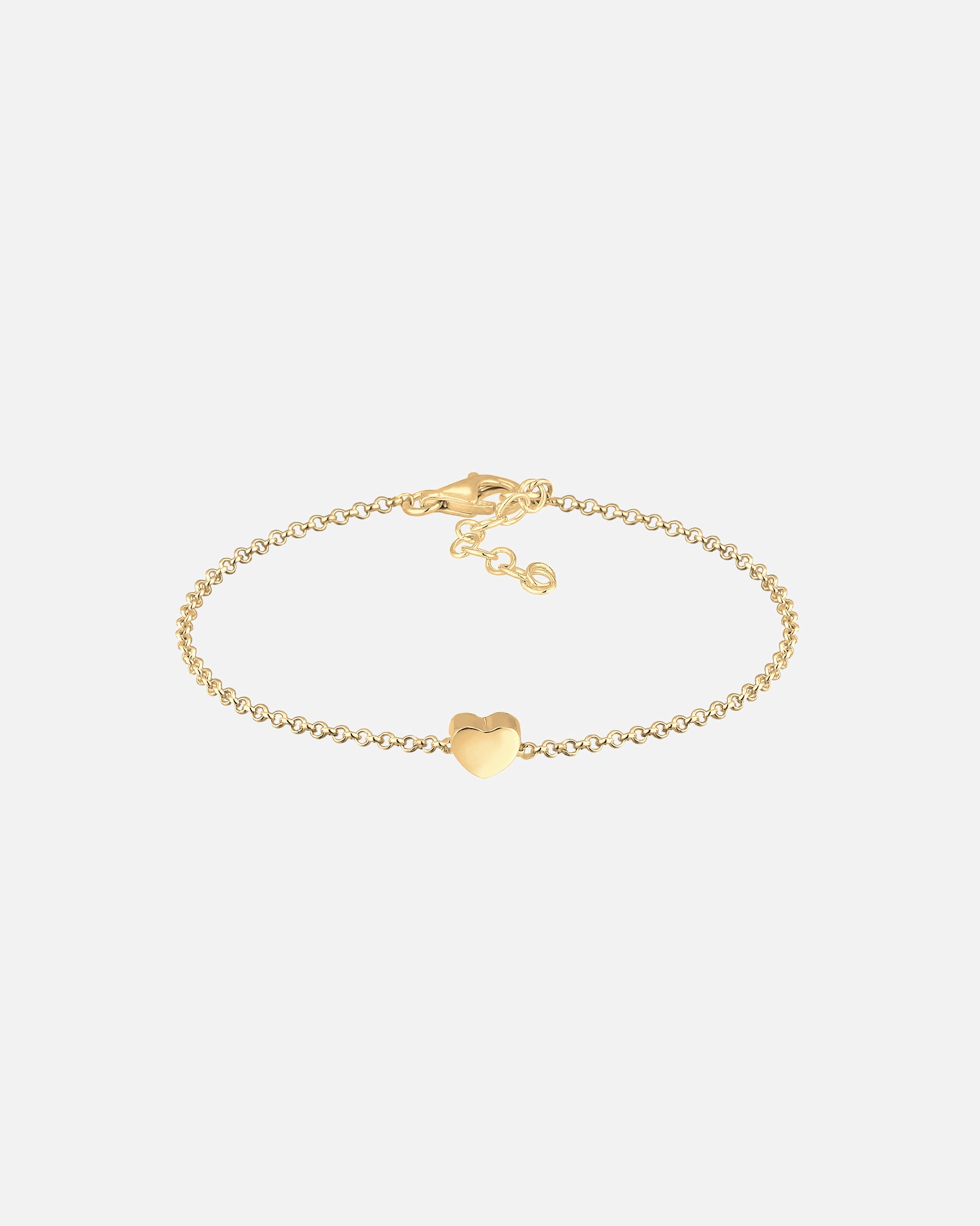 Armband für Weiblich Elli Basic Trend Erbskette Herz Love Liebe 925 Silber goldfarben