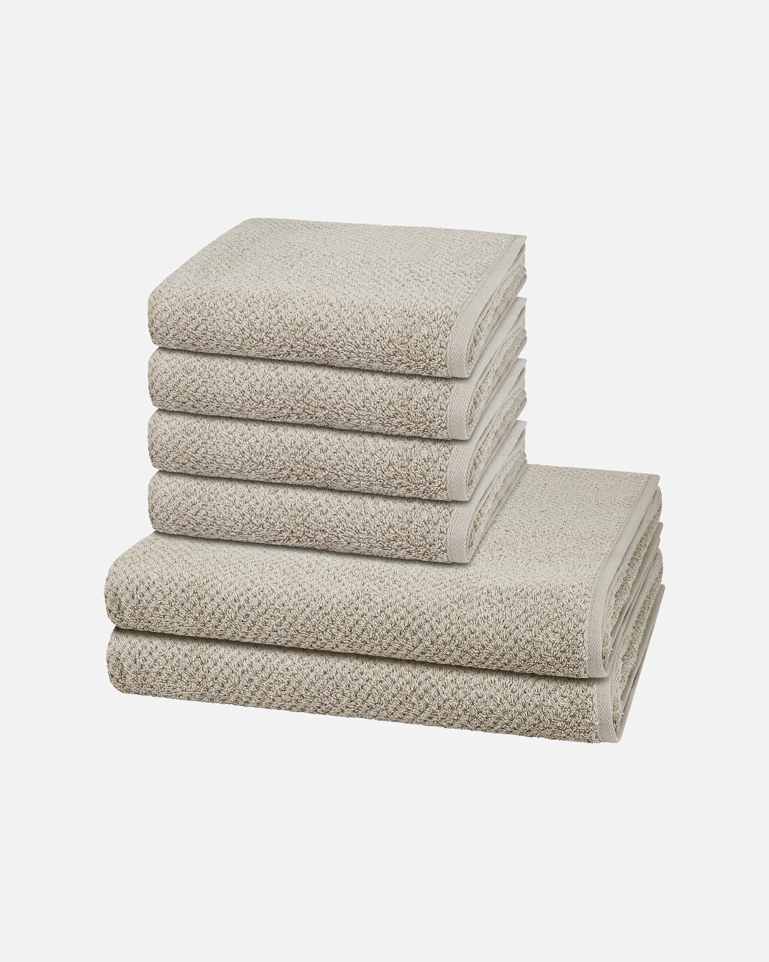 Handtuch für Unisex Cawö Handtuch-Set Pure (6-teilig) Kreide
