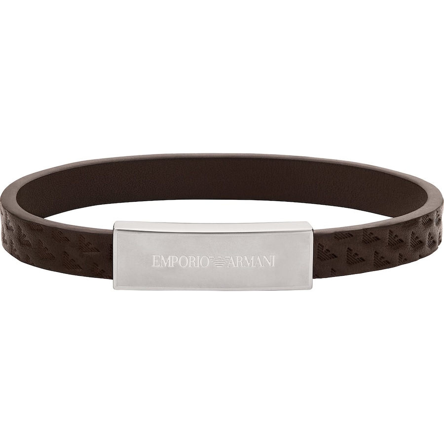 Emporio Armani Armband Leder, Edelstahl One Size Herren