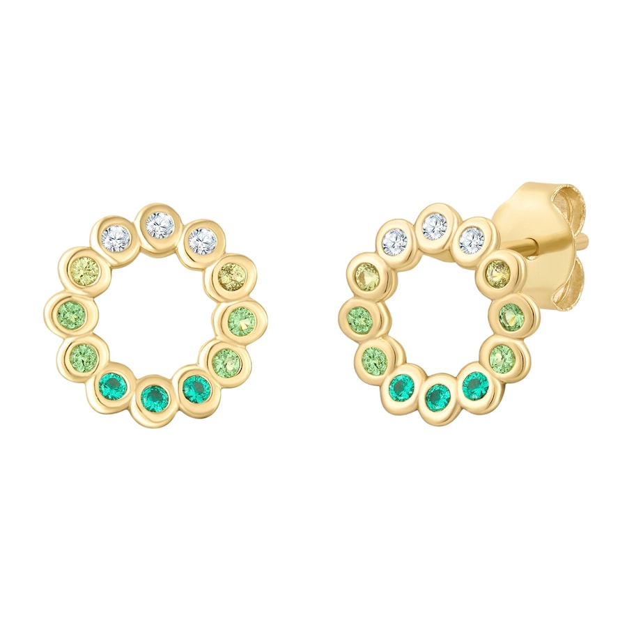 Glanzstücke München Ohrstecker aus Sterling Silber in Gelbgold mit Zirkonia 9,8 mm Damen