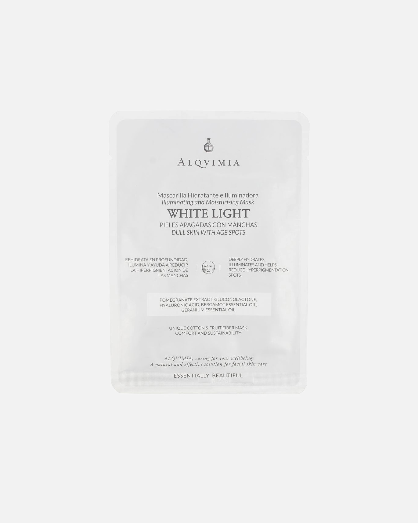 Ohrringe für Unisex Alqvimia ESSENTIALLY BEAUTIFUL WHITE LIGHT Gesichtsmaske 1 Stück