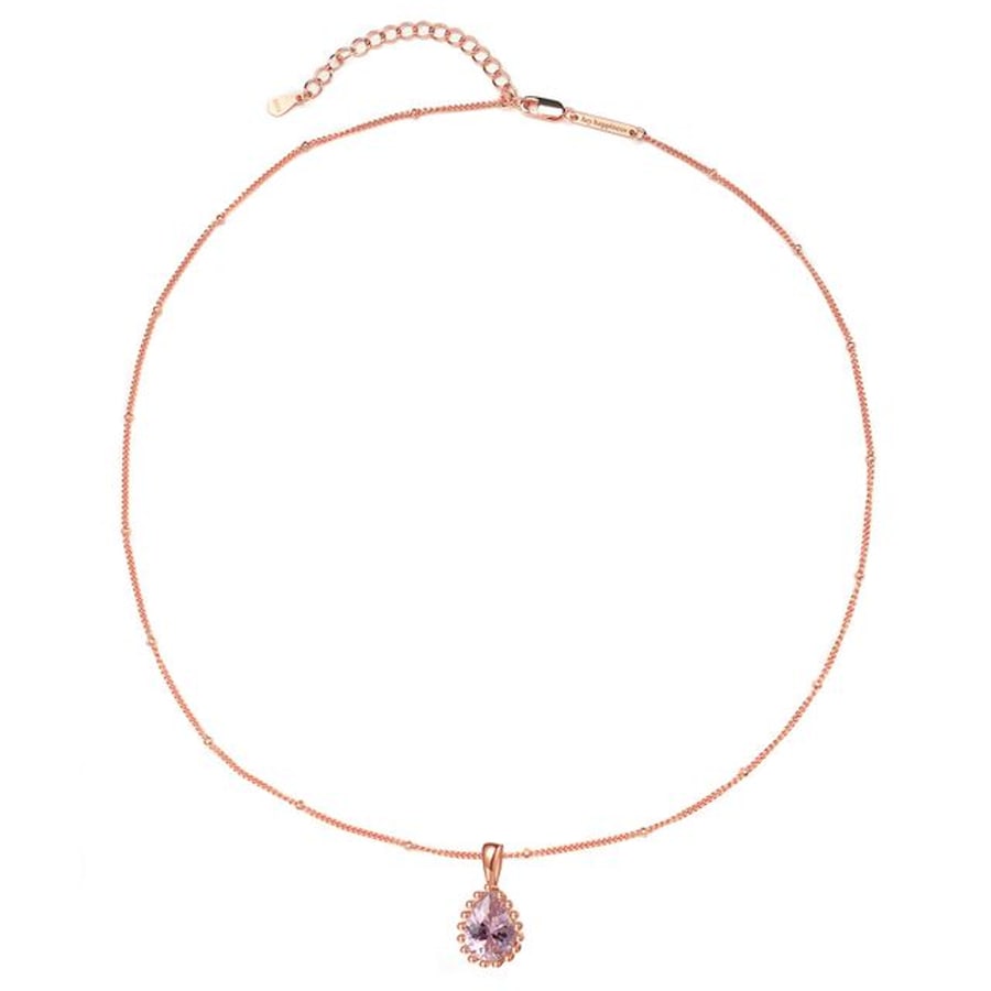 Hey Happiness Oktober Geburtsstein Halskette – 925 Sterling Silber Rosegold Nude Damen