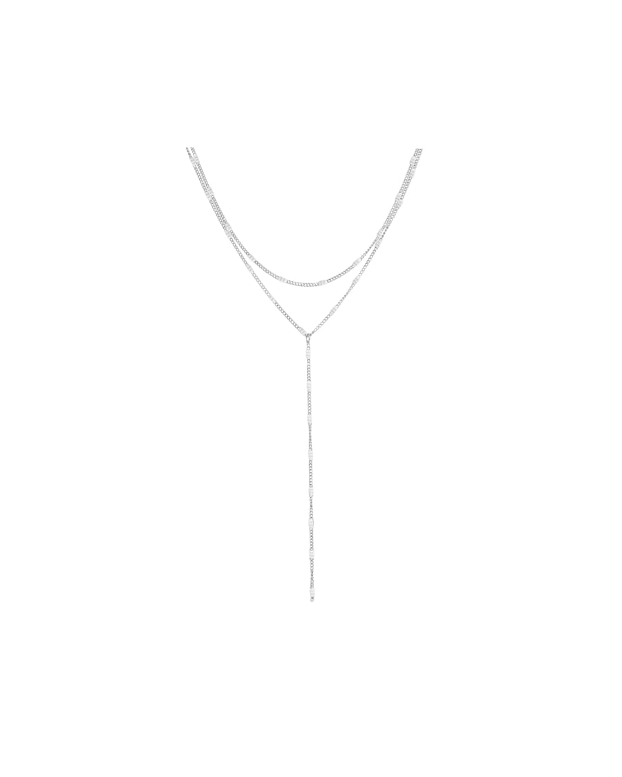 Hey Happiness Y Kette zweireihig aus Edelstahl Silber Damen