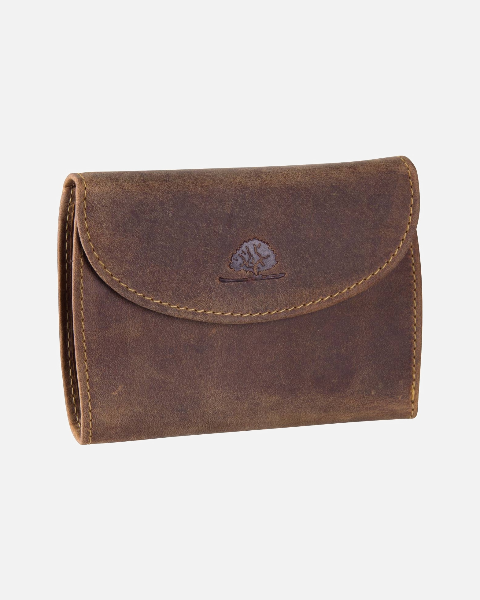 Portemonnaie für Weiblich Greenburry Geldbörse Vintage 1772A Damenbörse Sattelbraun