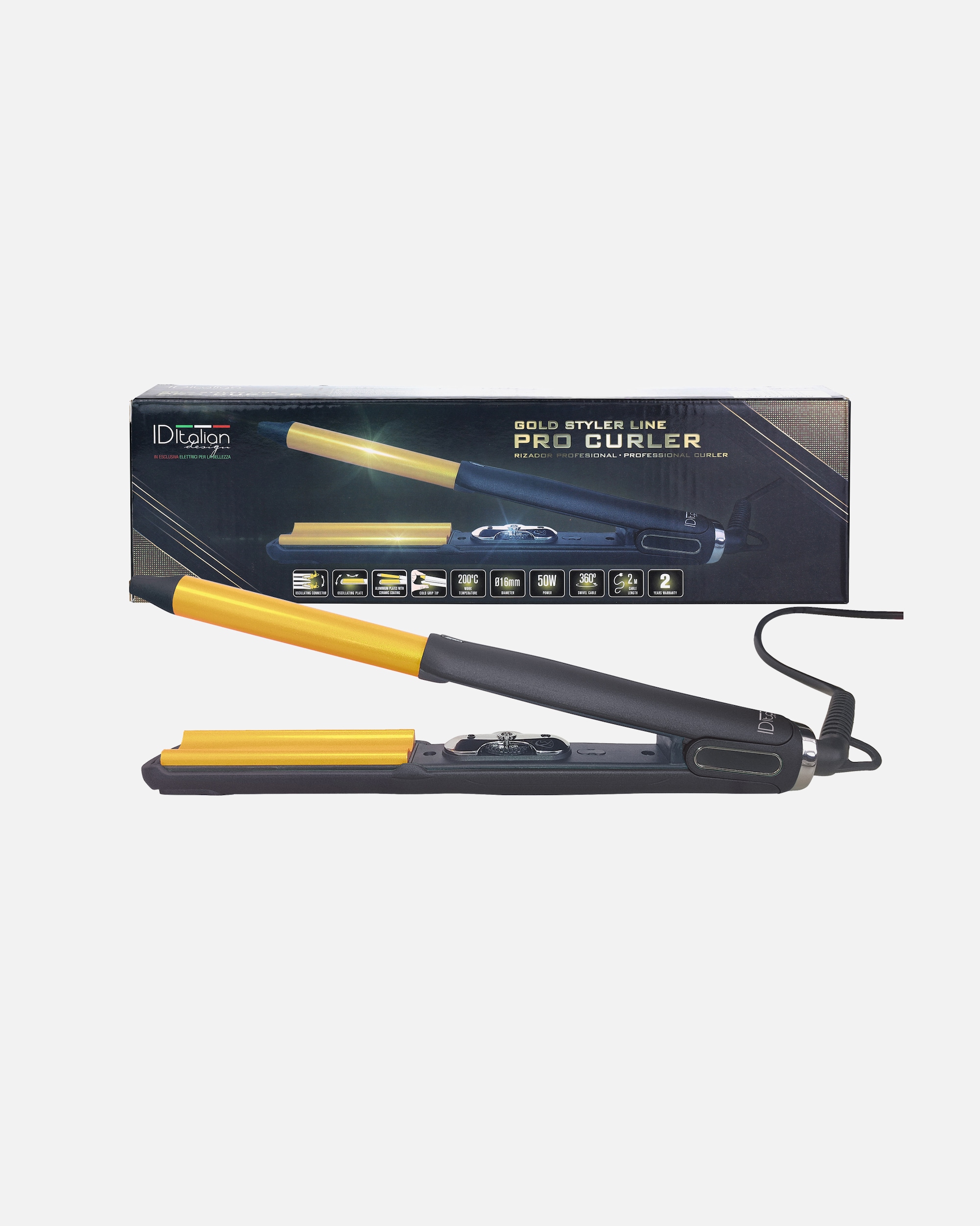 Lockenstyler für Weiblich Italian Design LOCKENZANGE GOLD STYLER PRO CURLER 1 pieza