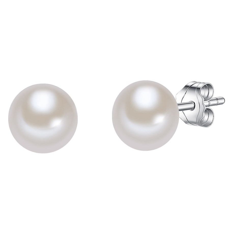 Valero Pearls Perlen-Ohrstecker Sterling Silber Süßwasser-Zuchtperle in 7,5 mm Damen