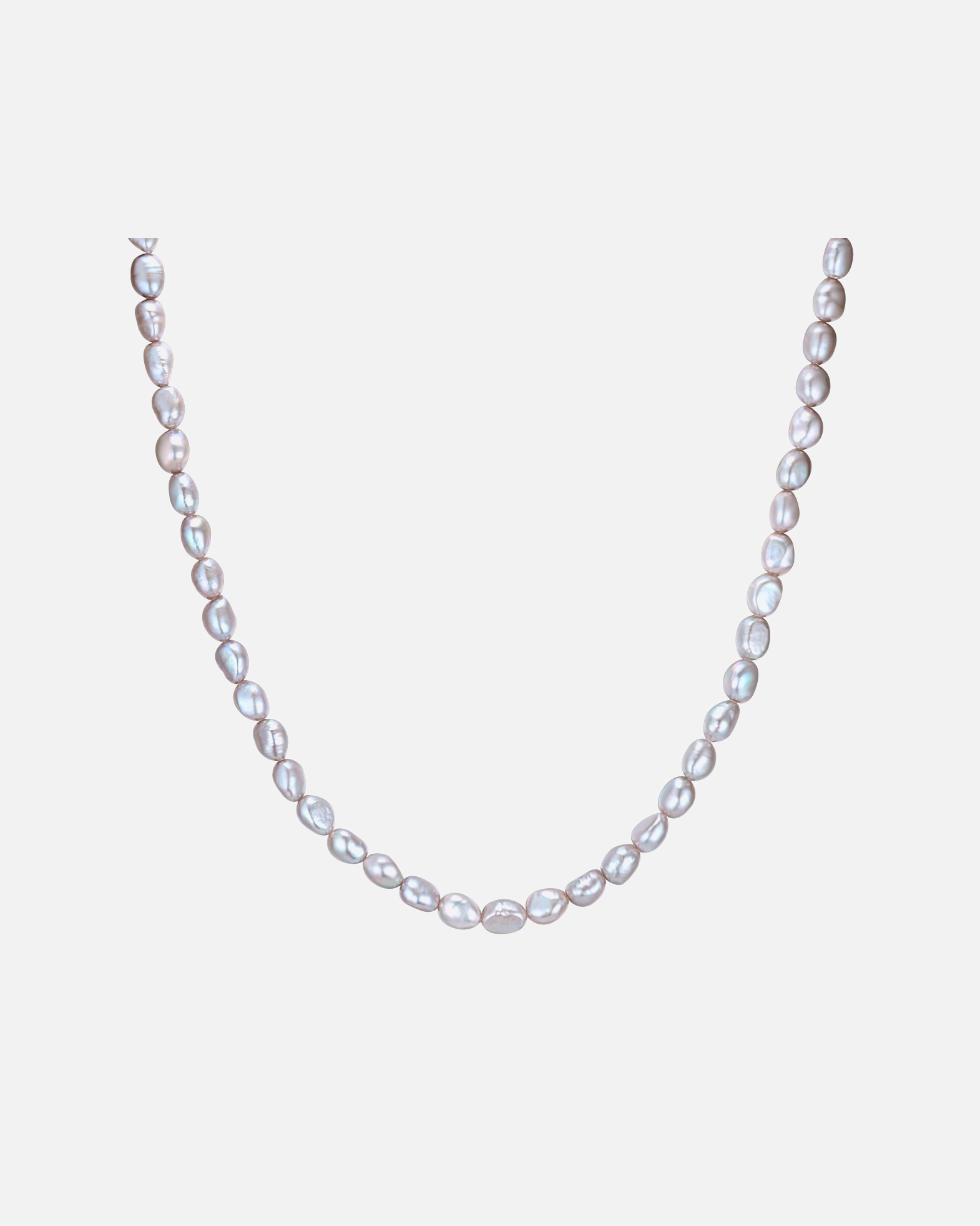 Halskette für Weiblich Valero Pearls Perlen-Kette Sterling Silber Süßwasser-Zuchtperle in Silber 40,0 cm Basiskette + 5,0 cm Verlängerung