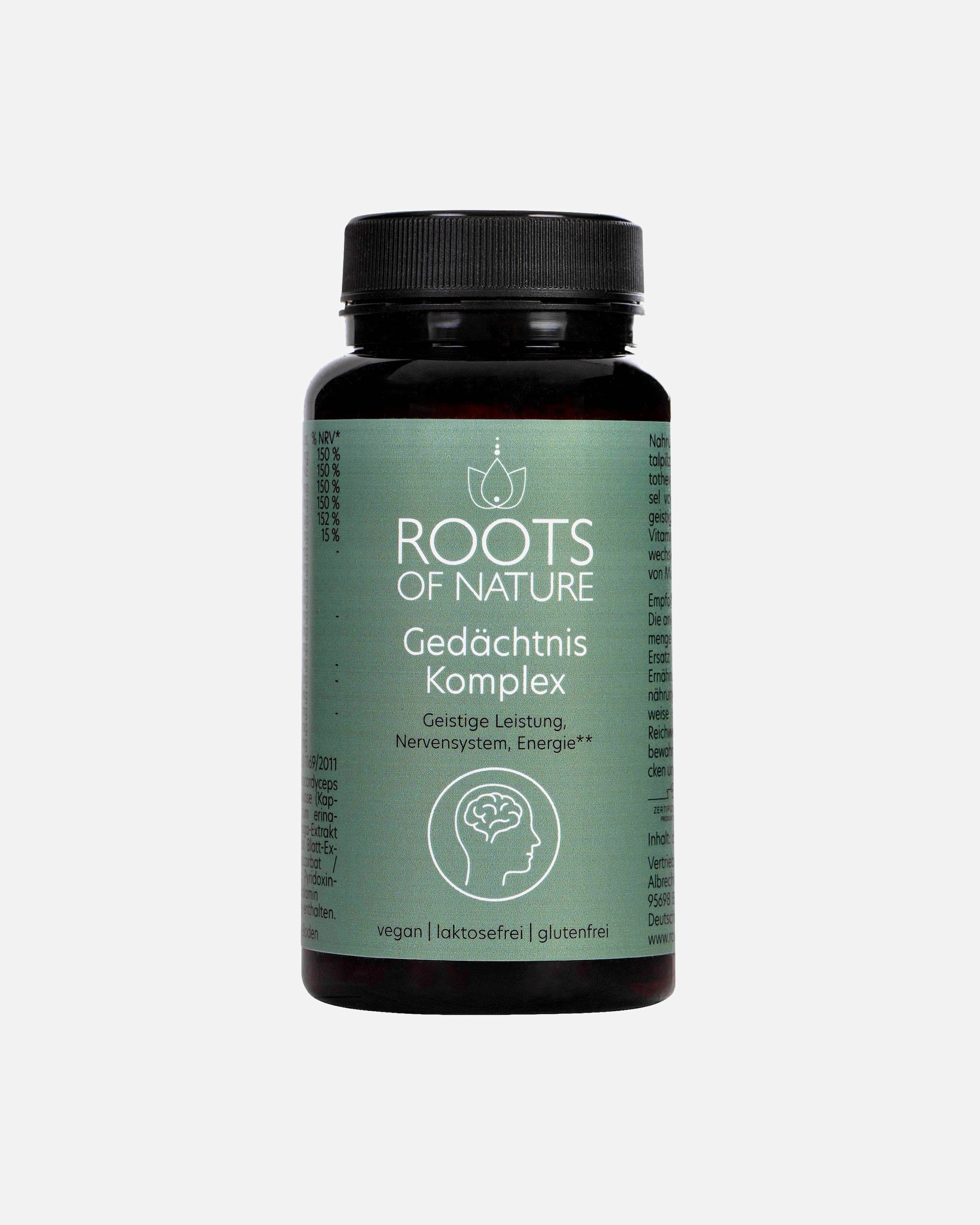 Nahrungsergänzungsmittel für Unisex ROOTS OF NATURE Default Brand Line Nahrungsergänzungsmittel 'Gedächtnis Komplex Vitalpilz-Komplex Kapseln' 60 Stk