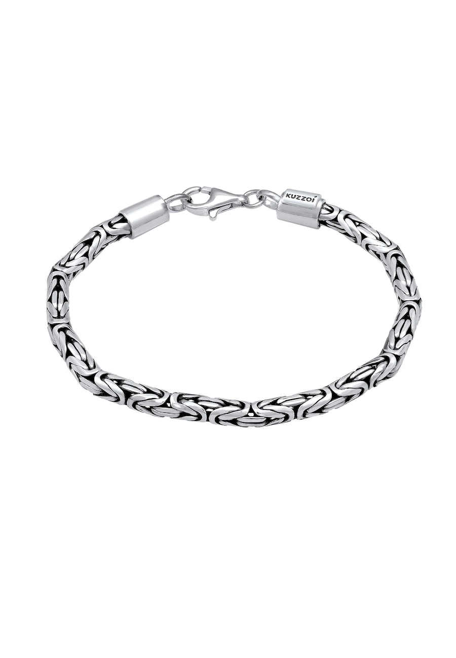 KUZZOI Basic Männer Königskette Oxidiert 925 Silber 23 Herren