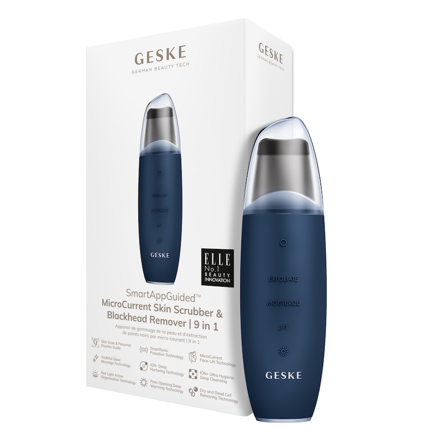 Geske SmartAppGuided MicroCurrent Skin Scrubber & Blackhead Remover 9 in 1 Midnight