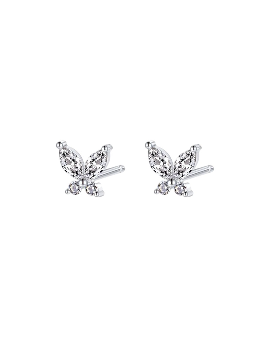 Hey Happiness Schmetterlings-Ohrstecker mit Edelsteinen – 925 Sterling Silber Damen
