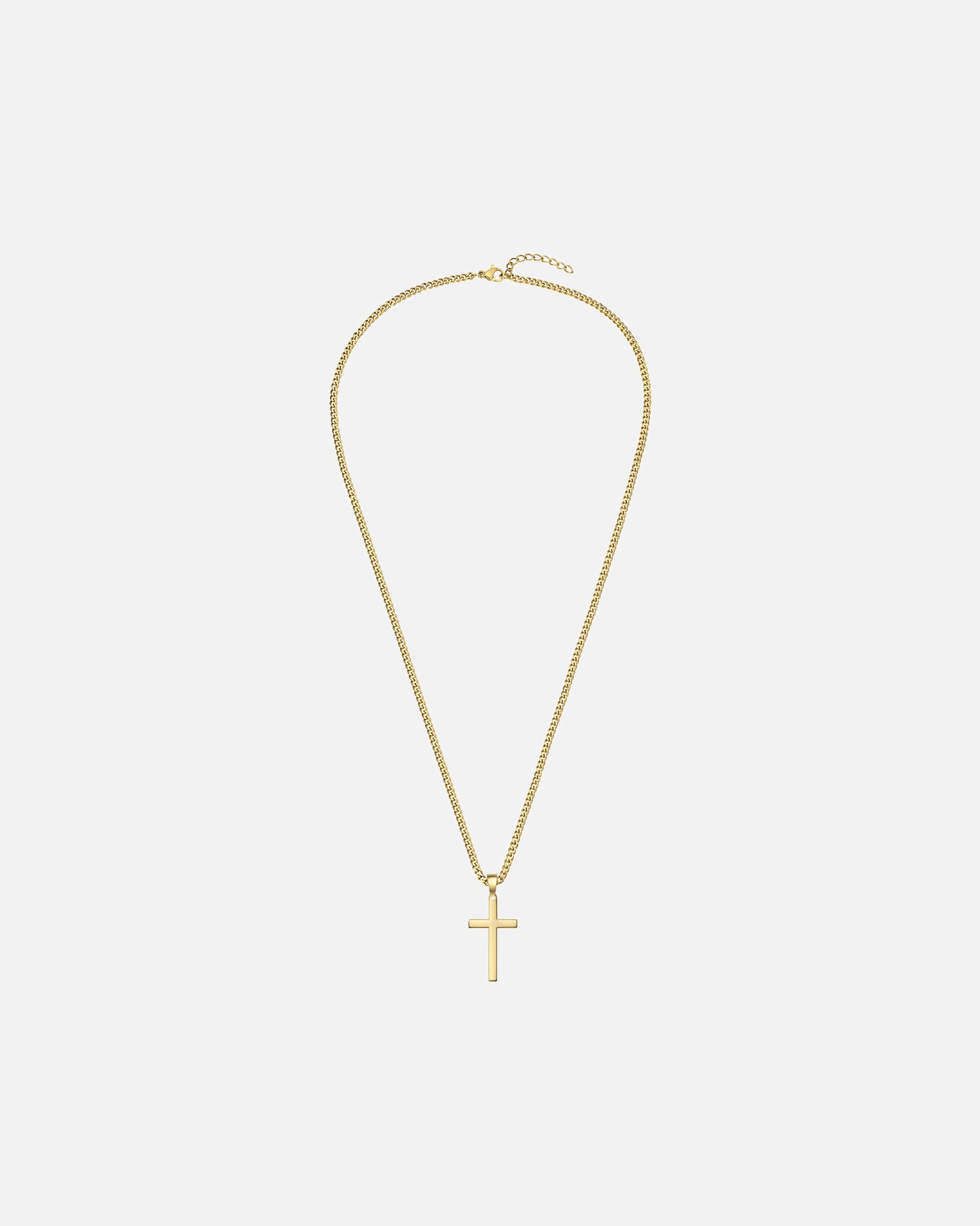 Halskette für Männlich True Rebels Halskette Kreuz aus Edelstahl in gelbgold 55,0 cm Basiskette + 3,0 cm Verlängerung