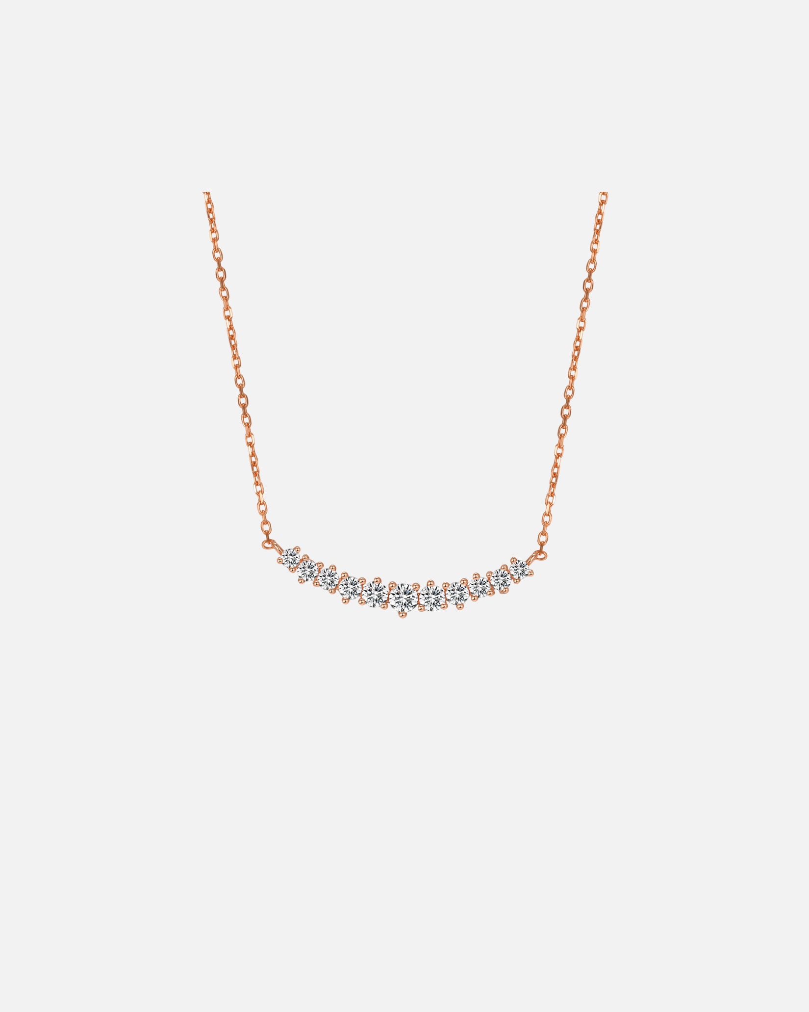 Kette für Weiblich Hey Happiness Default Brand Line Tennis-Halskette mit Zirkonia 925 Sterlingsilber Rosegold