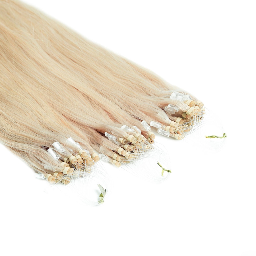 hair2heart Microring Extensions Echthaar #10/1 Hell-Lichtblond Asch 1g 40cm Nude Damen