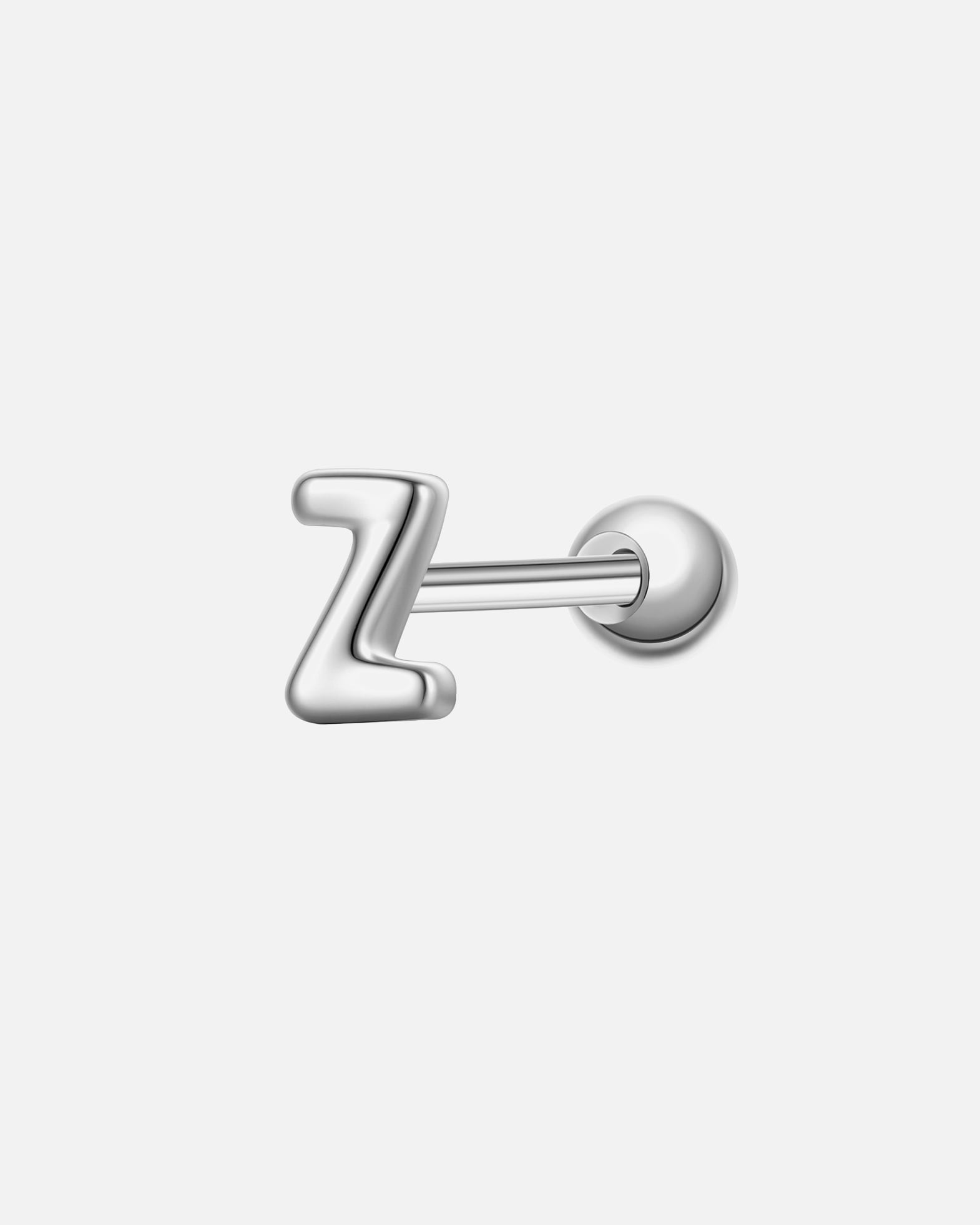 Ohrringe für Weiblich Glanzstücke München Piercing Buchstabe Z aus Sterling Silber in silber 3,9 mm