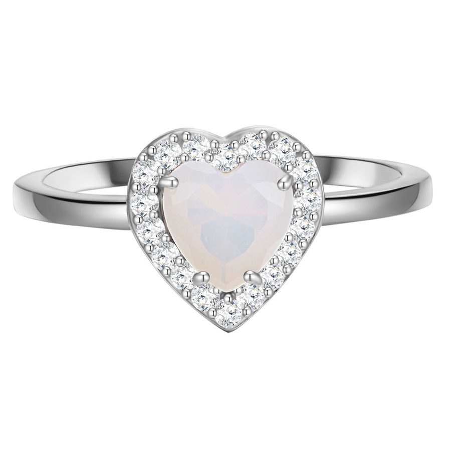 Glanzstücke München Ring Herz Sterling Silber Mondstein (synth.) in 48 Damen
