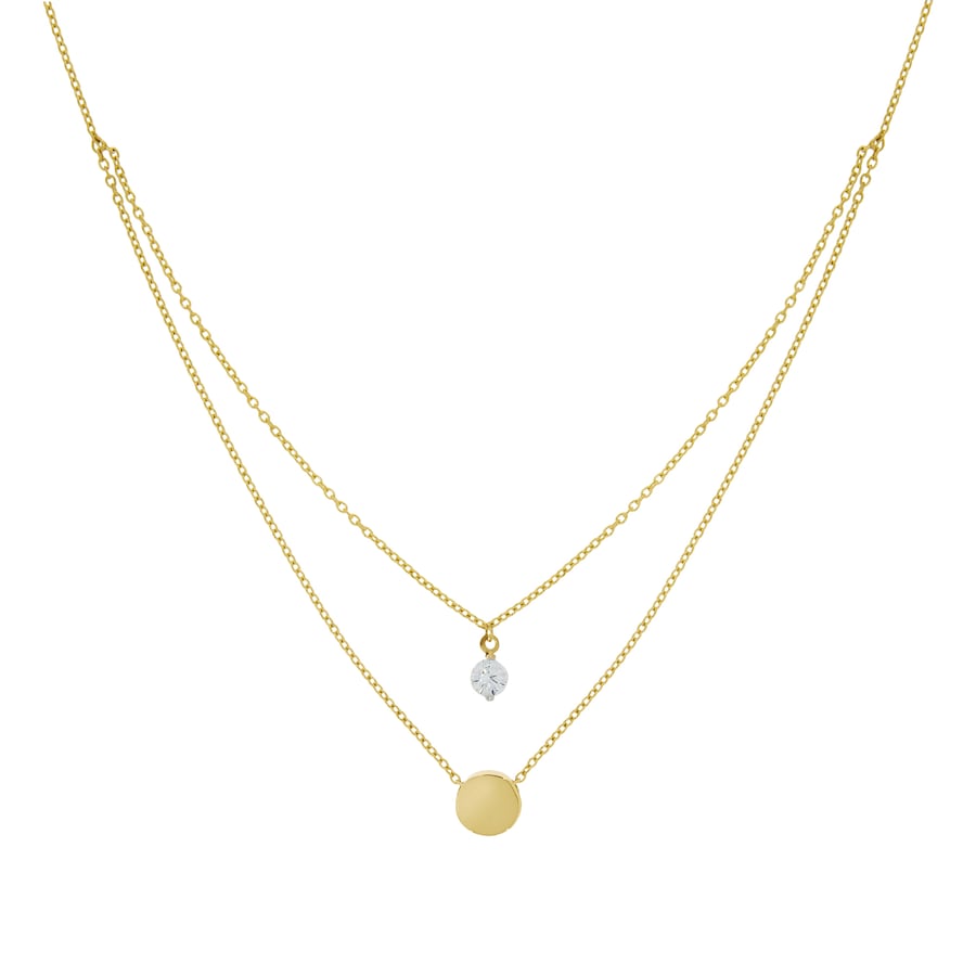 Fascination by Ellen K. Halskette 375/- Gold Zirkonia weiß 45cm Damen