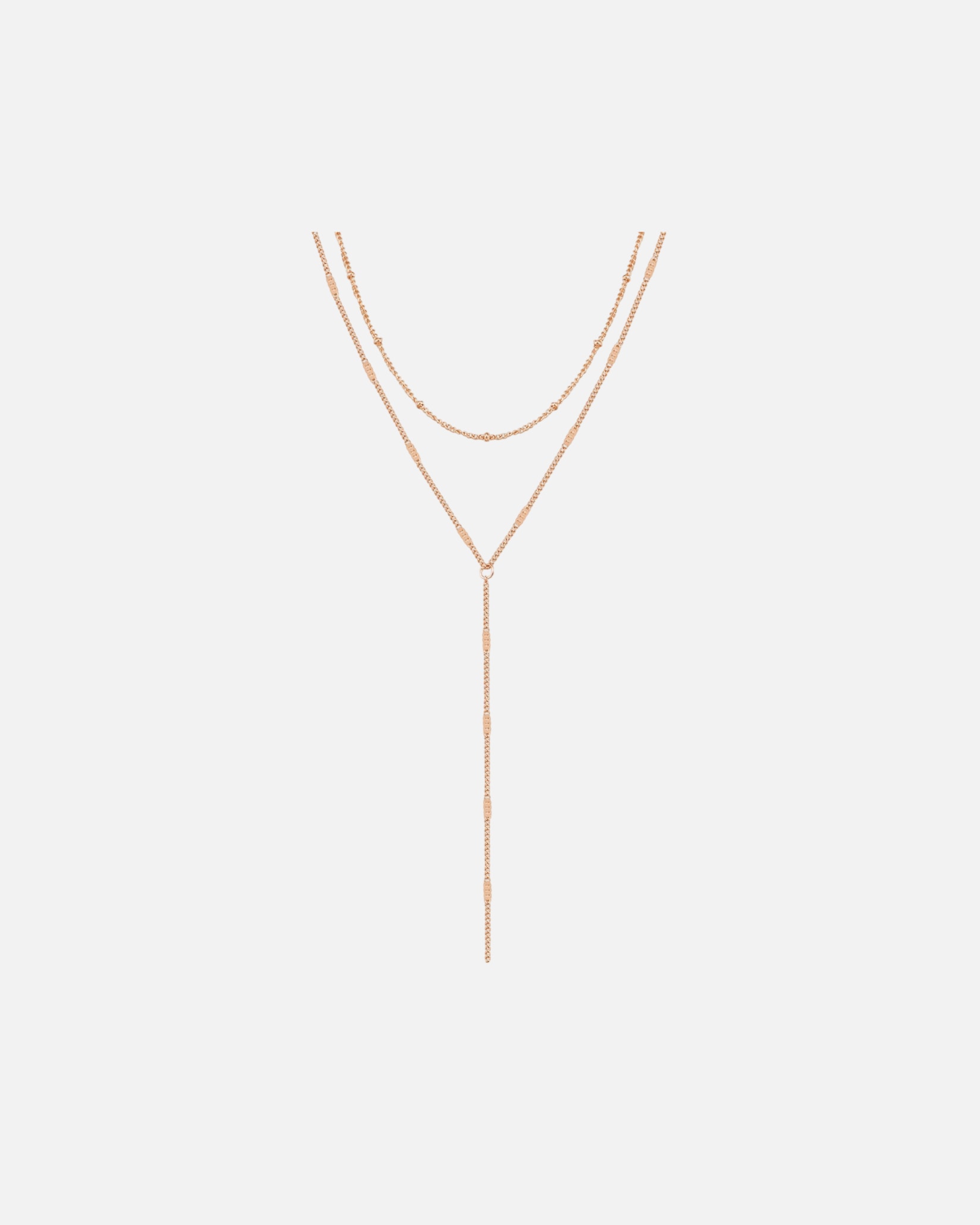 Kette für Weiblich Hey Happiness Default Brand Line Layering Y-Kette Edelstahl Rosegold