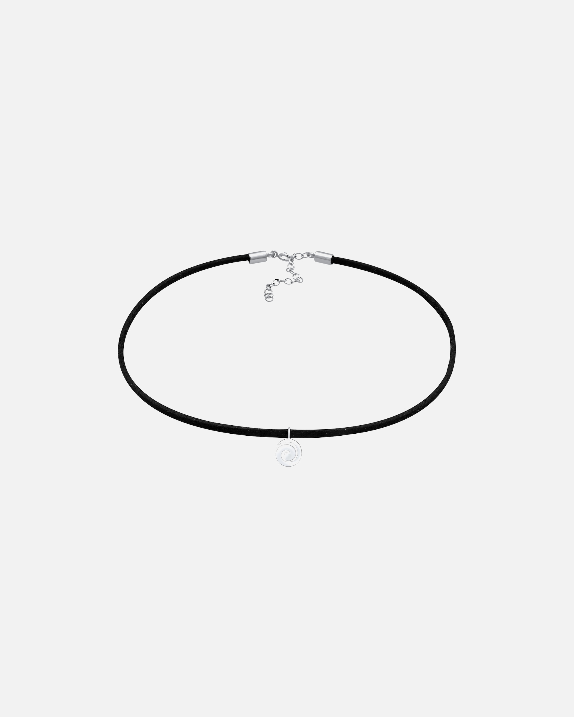 Halskette für Weiblich Elli Choker Velour Schwarz Spirale Trend 925 Silber 32
