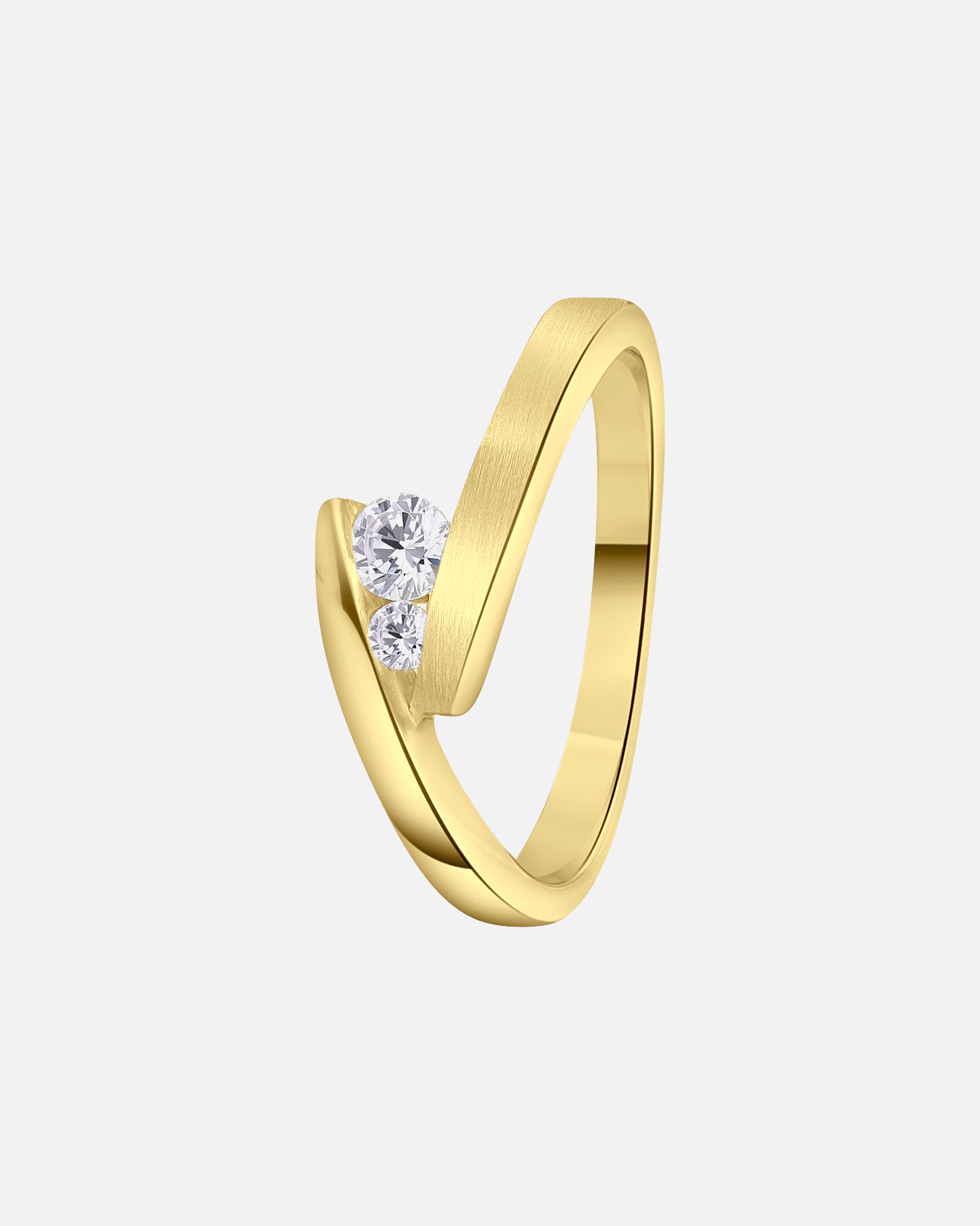 Ring für Weiblich Lucardi Ringe 925 Silber Gold - 53mm