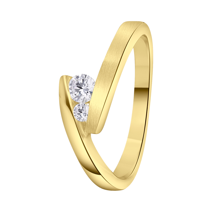 Lucardi Ringe 925 Silber Gold - 53mm Damen