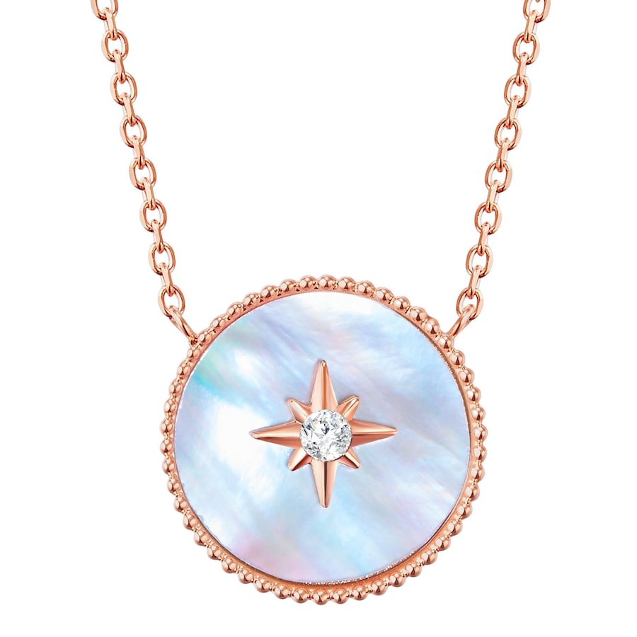 Valero Pearls Halskette Edelstahl Preciosa Perlmutt in Gelbgold 40,0 cm Basiskette + 5,0 Verlängerung Damen