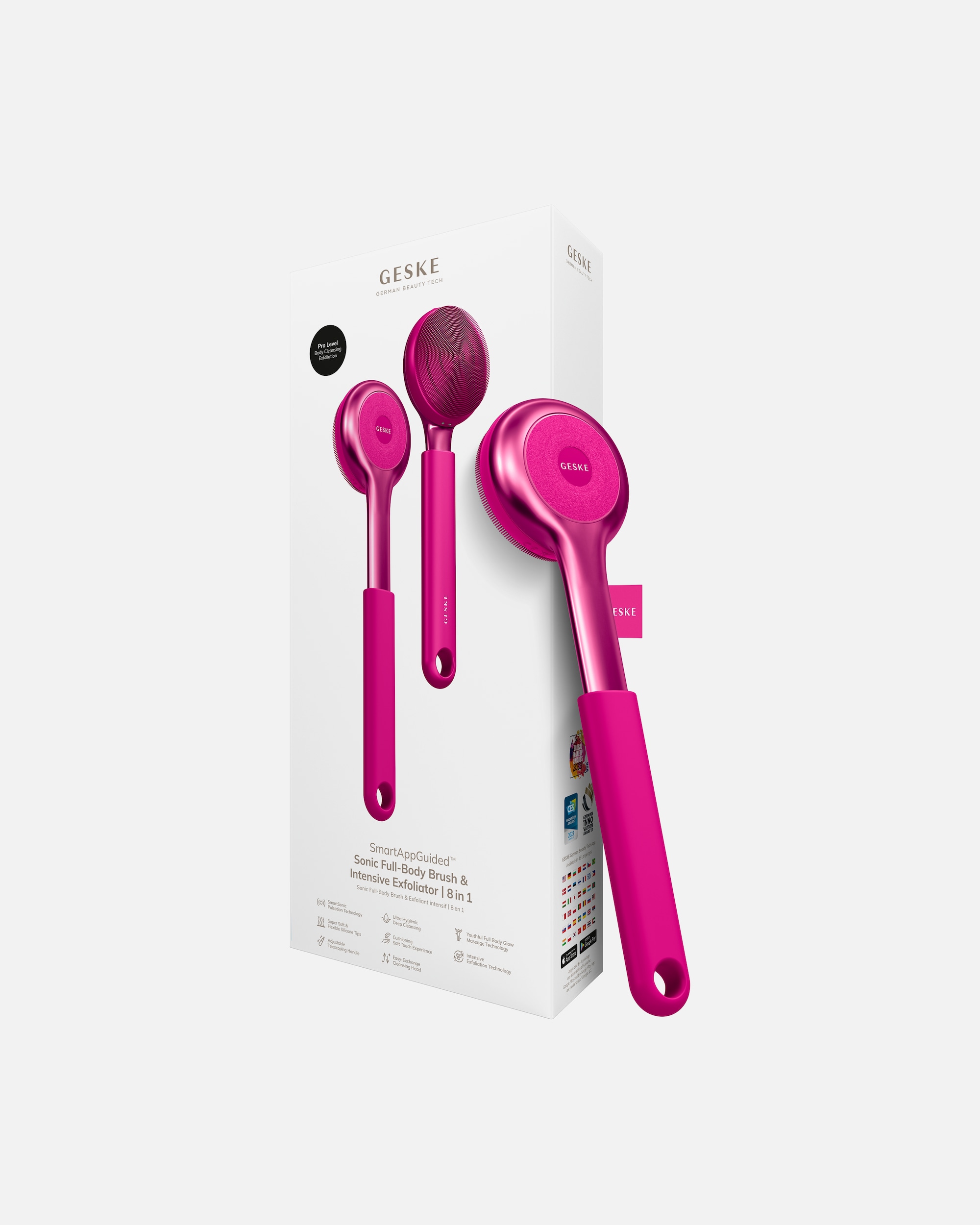 Massagegerät Körper für Unisex GESKE GESKE Sonic Full-Body Brush & Intensive Exfoliator | 8 in 1 Magenta