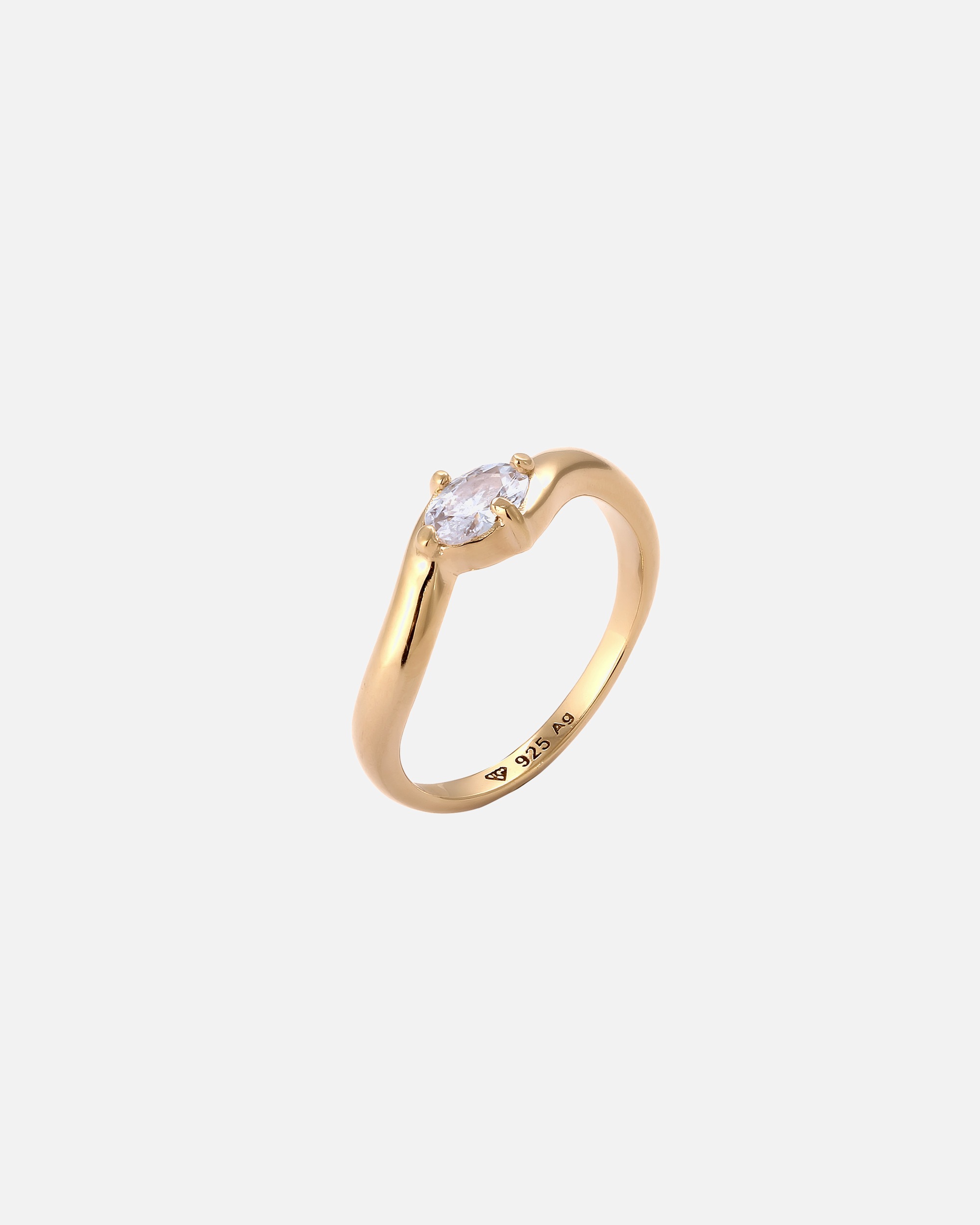 Ring für Weiblich Elli Zirkonia Oval Weiß 925 Sterling Silber 56