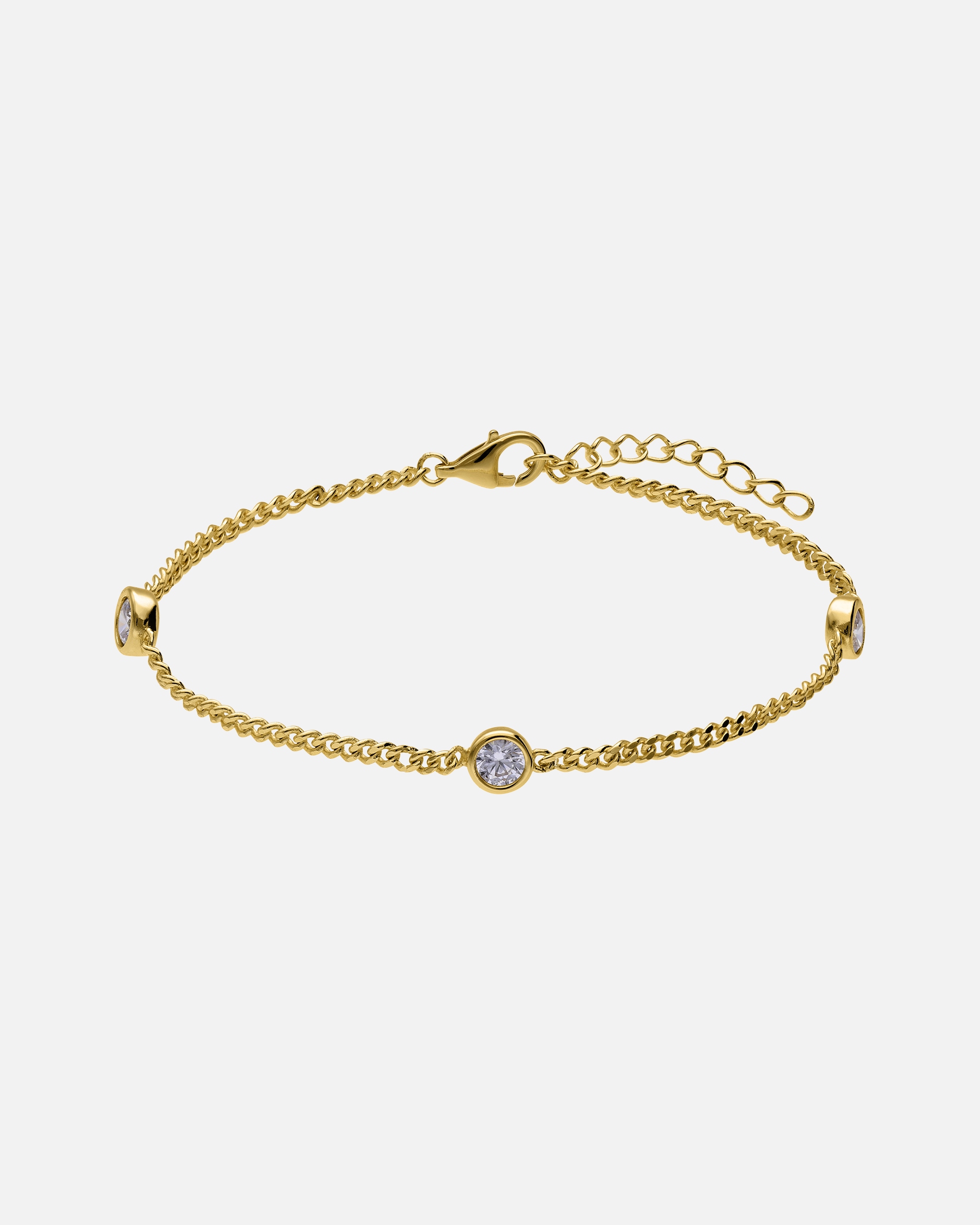 Armband für Weiblich Lucardi Armband 925 Silber 19 cm Gold