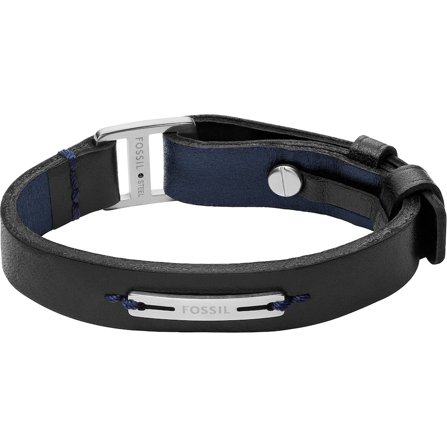 Fossil Armband Leder, Edelstahl One Size Herren