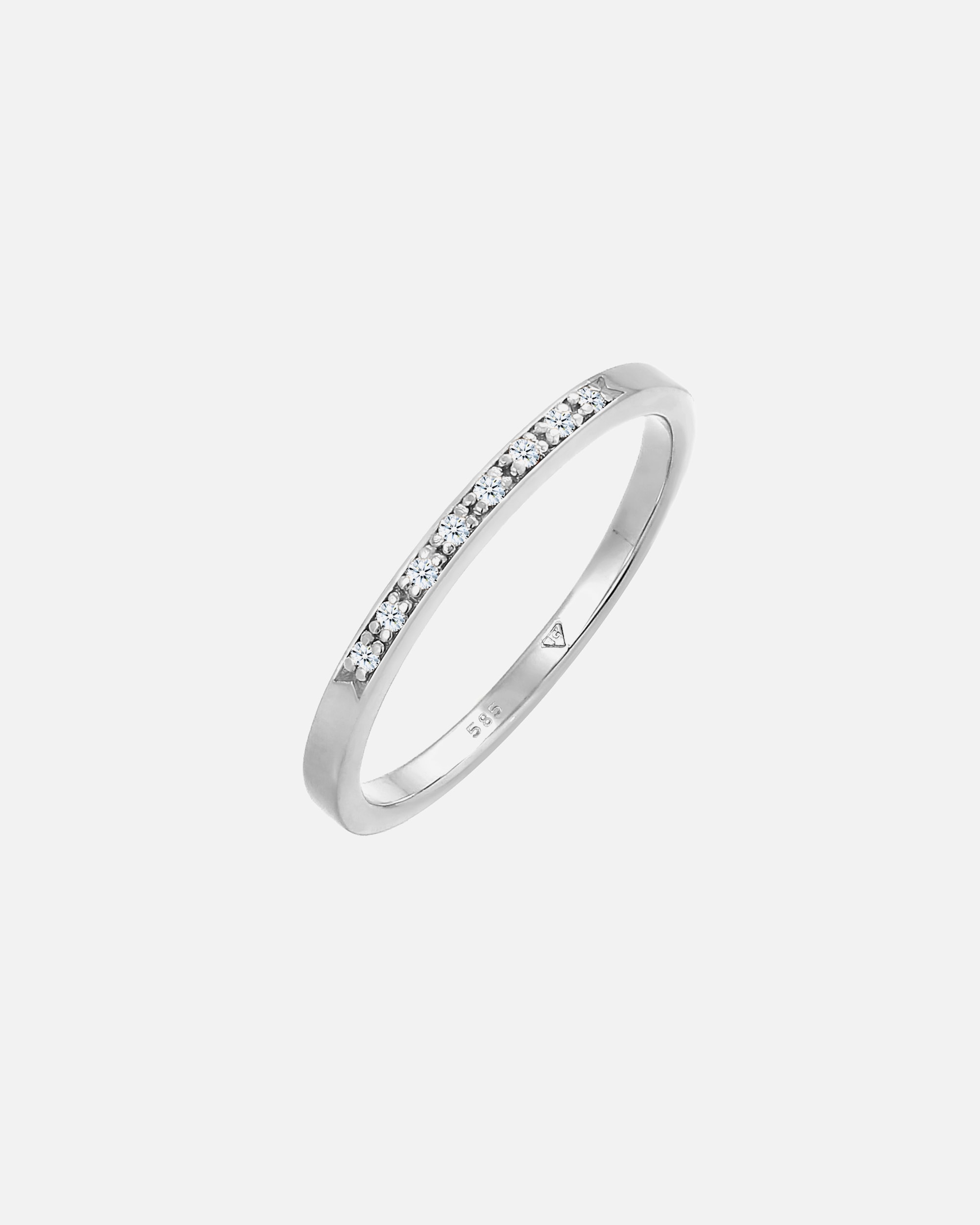 Ring für Weiblich Elli DIAMONDS Bandring Verlobung Diamant (0.04 ct) 585 Weißgold 58