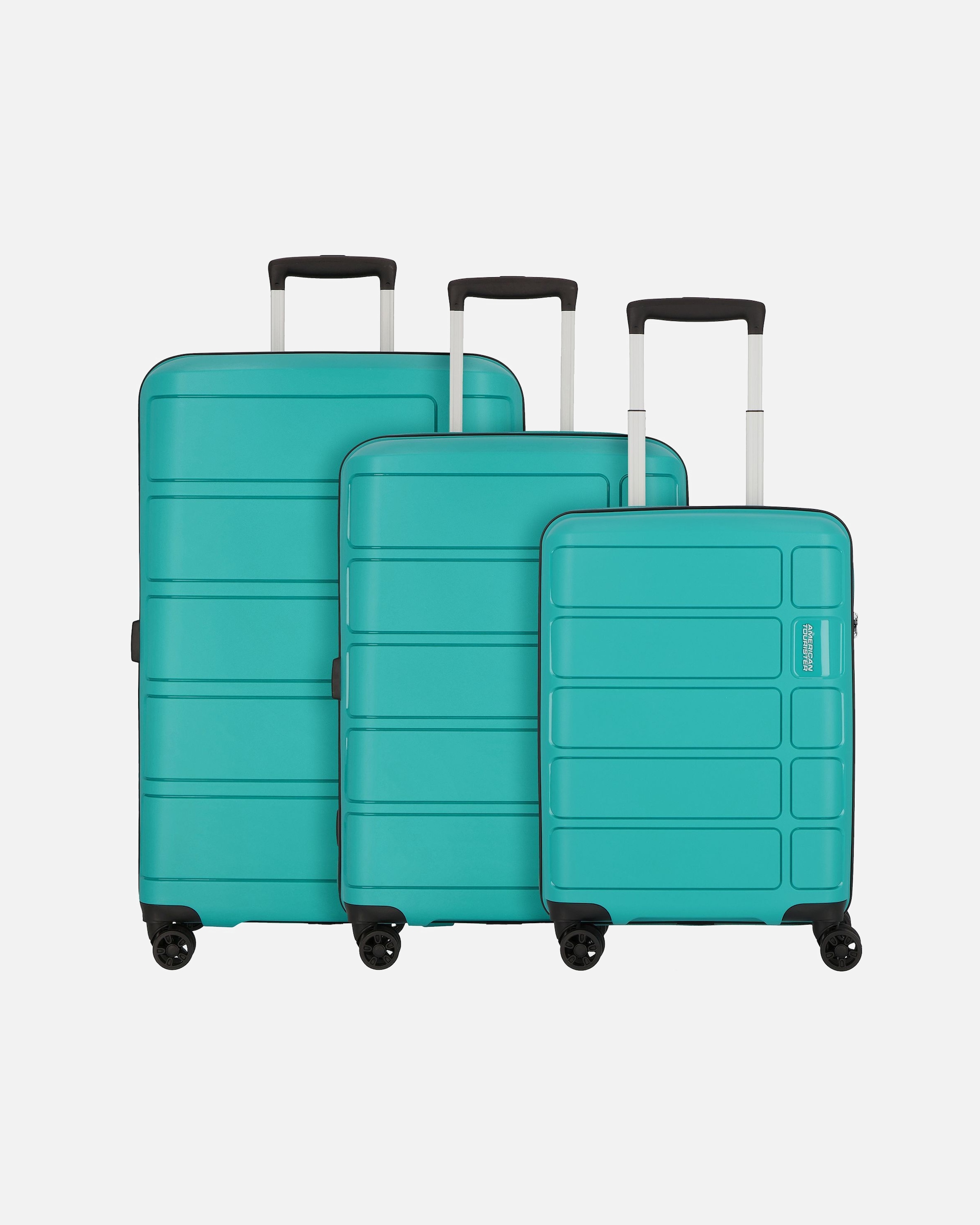 Koffer für Männlich American Tourister Summer Splash 4 Rollen Kofferset 3-teilig jade green