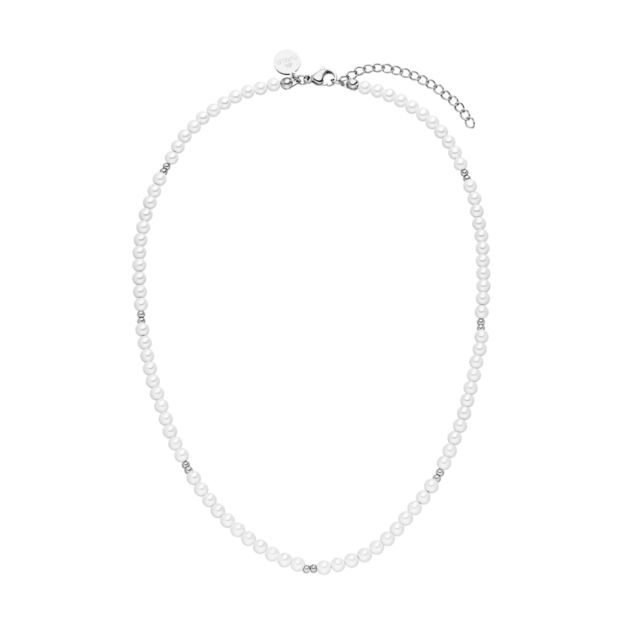 Purelei Finesse Perlenkette 100% Edelstahl Silber Grau Damen
