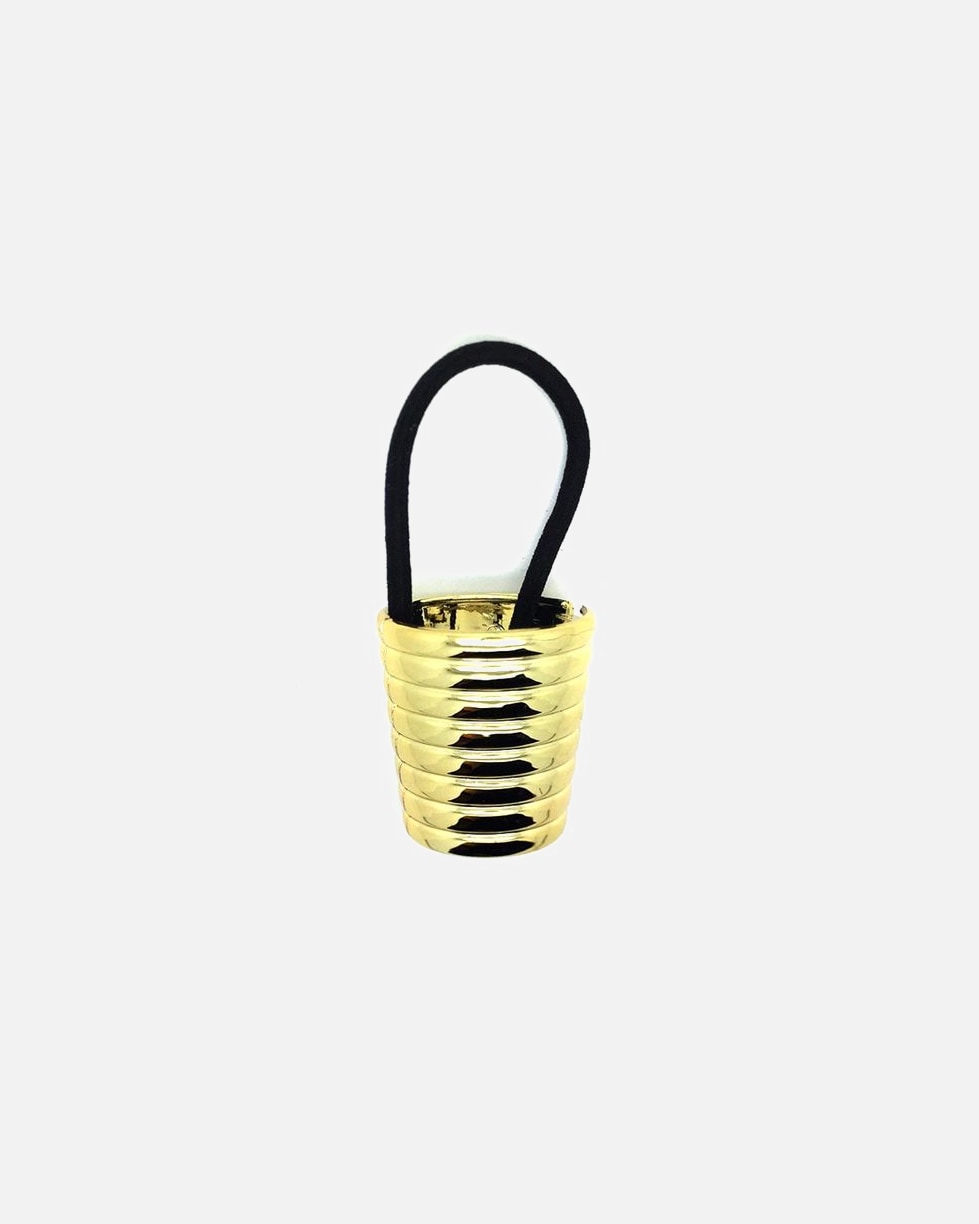 Haargummi für Weiblich SOHO Pferdeschwanz Halter Manschette mit Rillen Gold