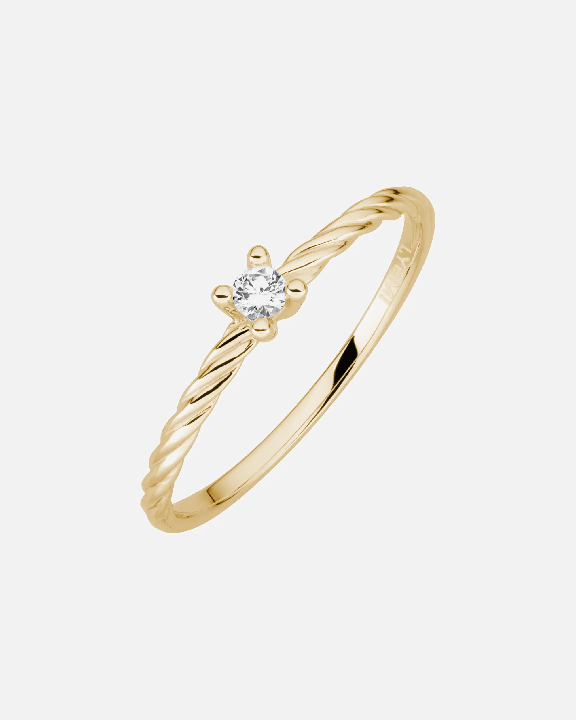 Ring für Weiblich Lyomi Default Brand Line Ring 585/- Gold Diamant Lab Grown weiß 0,07ct. 050 (15,9)