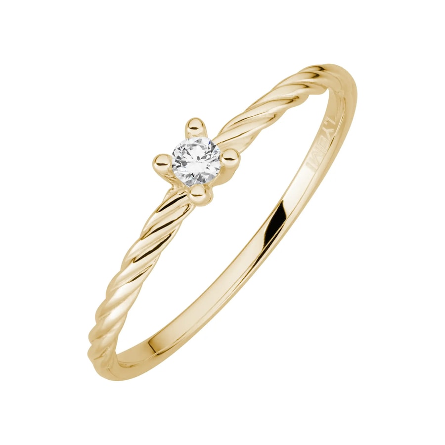 Lyomi Ring 585/- Gold Diamant Lab Grown weiß 0,07ct. 060 (19,1) Damen
