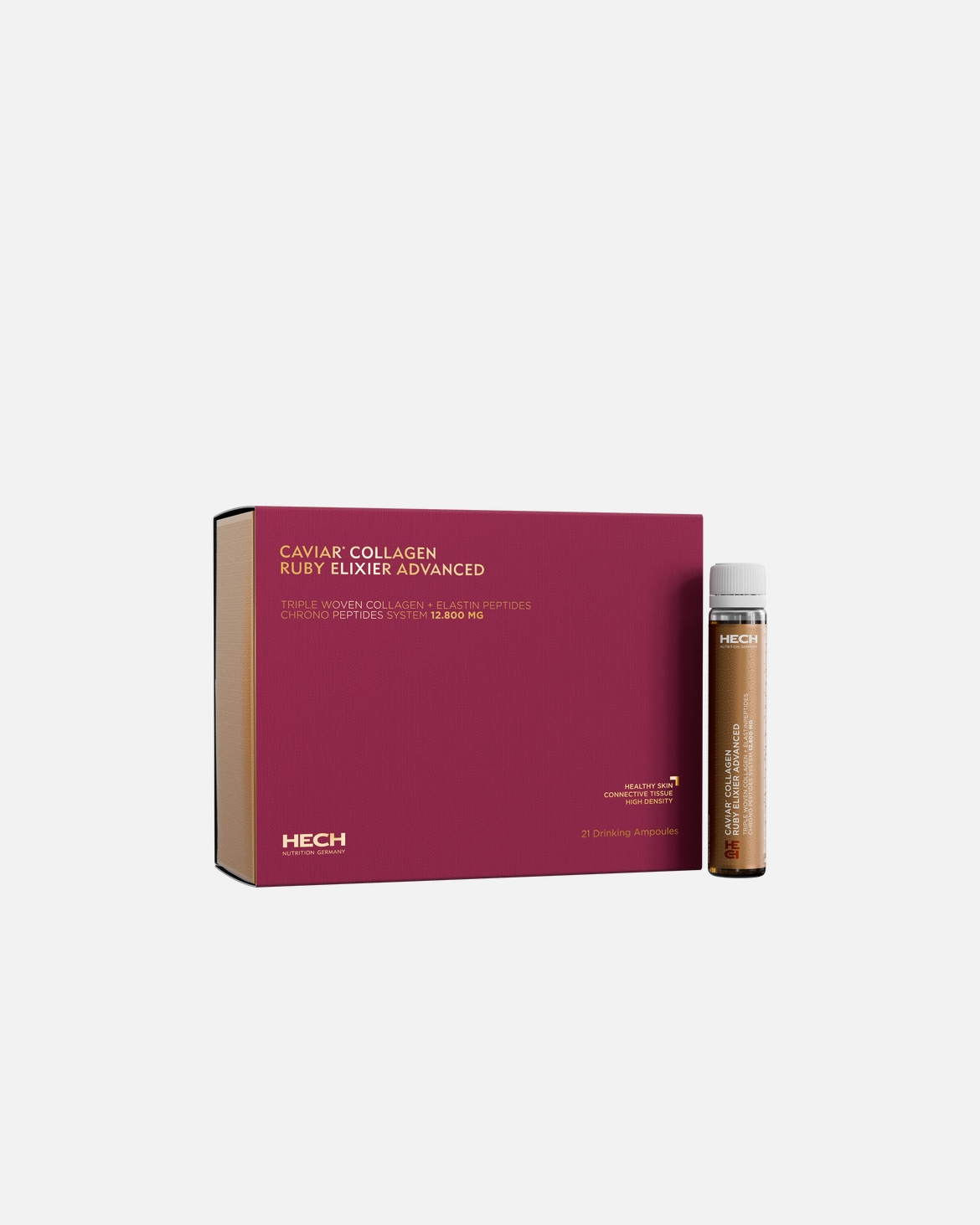 Nahrungsergänzungsmittel für Unisex HECH Caviar Collagen Ruby Elixier Advanced 21 Ampullen