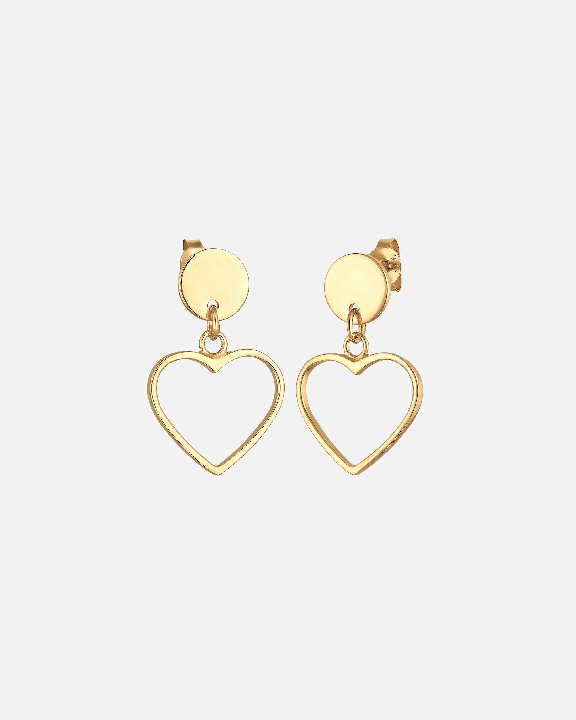 Ohrringe für Weiblich Elli Ohrhänger Stecker Herz 925 Silber goldfarben