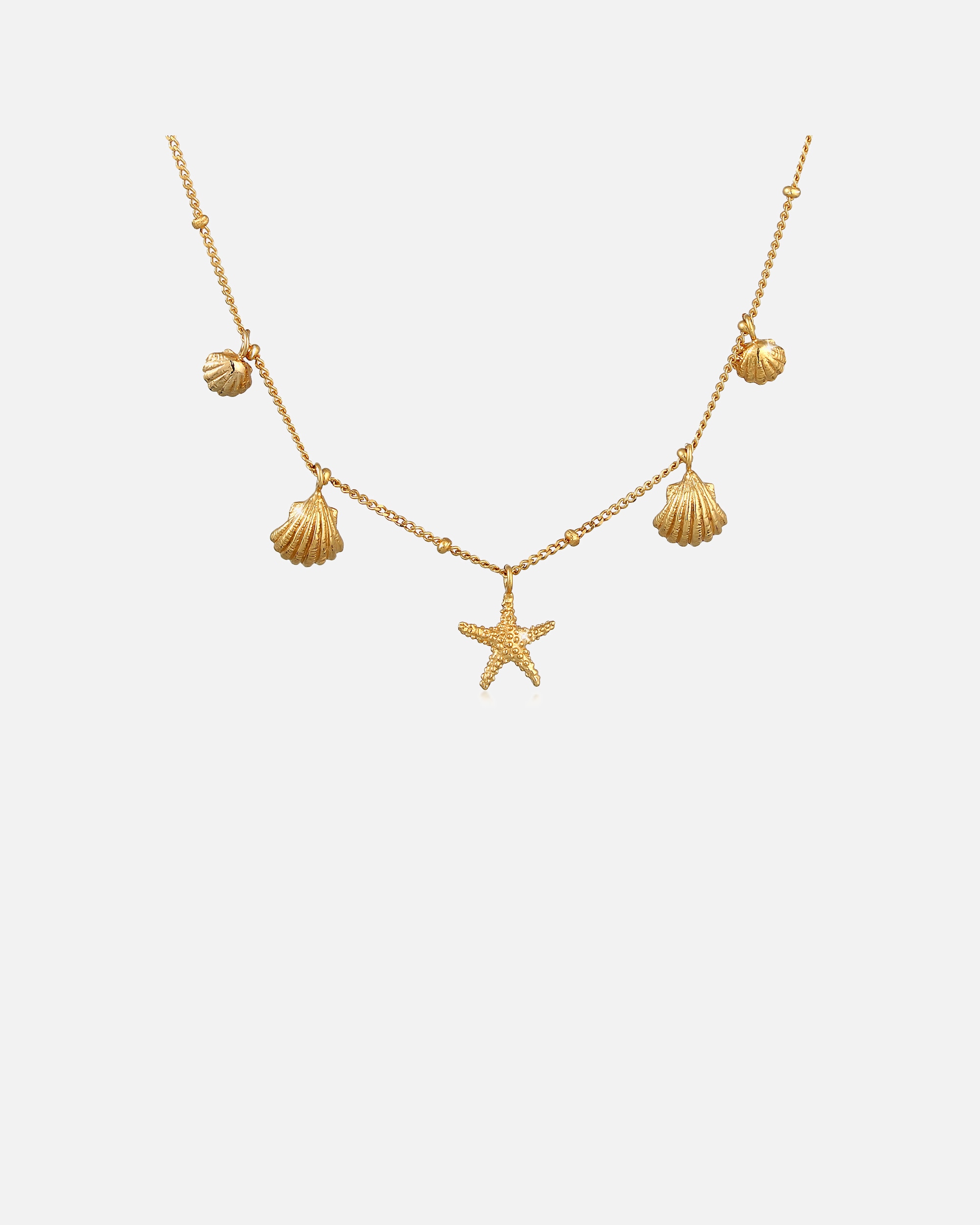 Halskette für Weiblich Elli Elli Halskette Muscheln Seestern Kugelkette Maritim 925 Silber 50