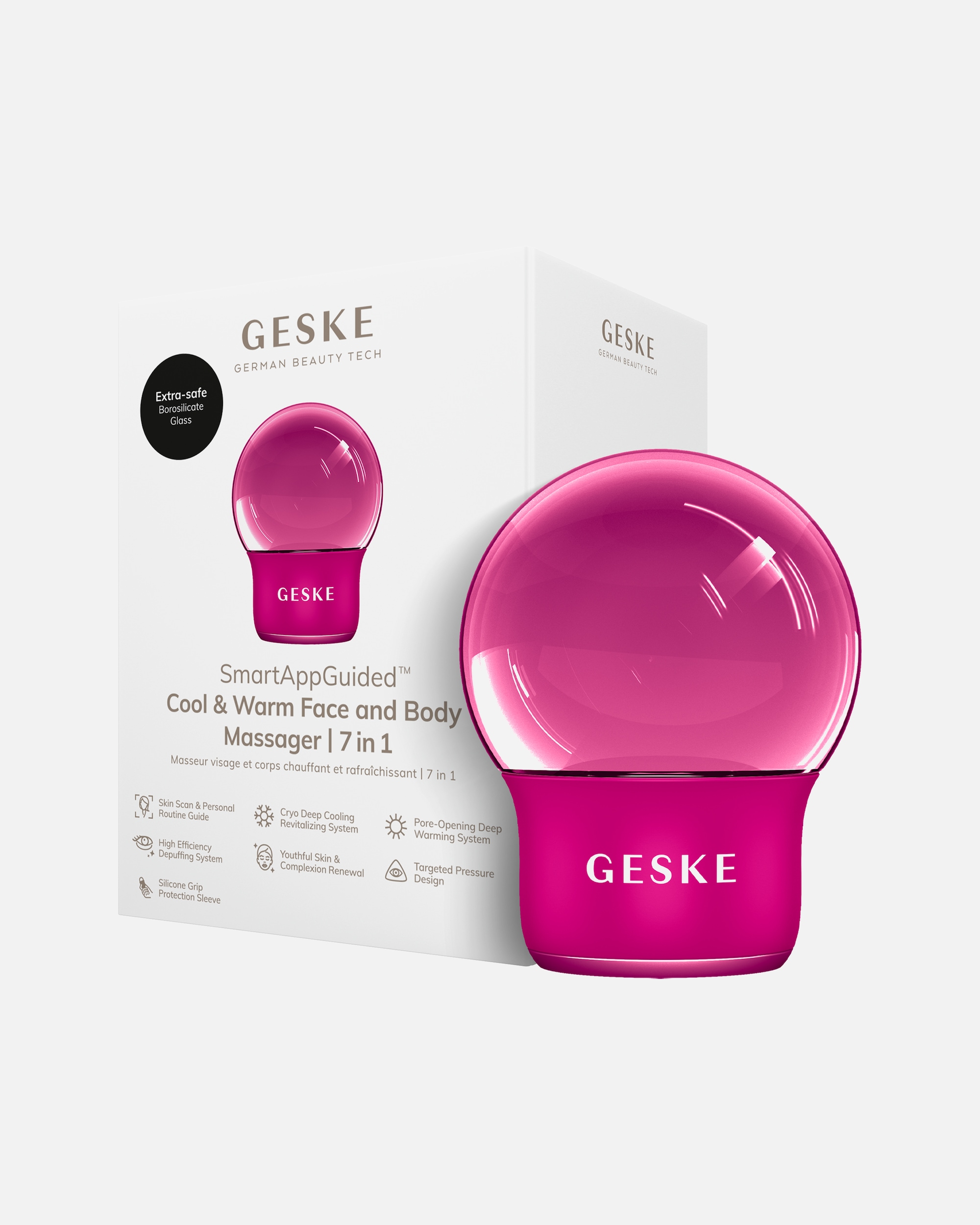 Multifunktionsgerät für Unisex GESKE GESKE SmartAppGuided™ Cool & Warm Face & Body Massager | 7 in 1 Magenta