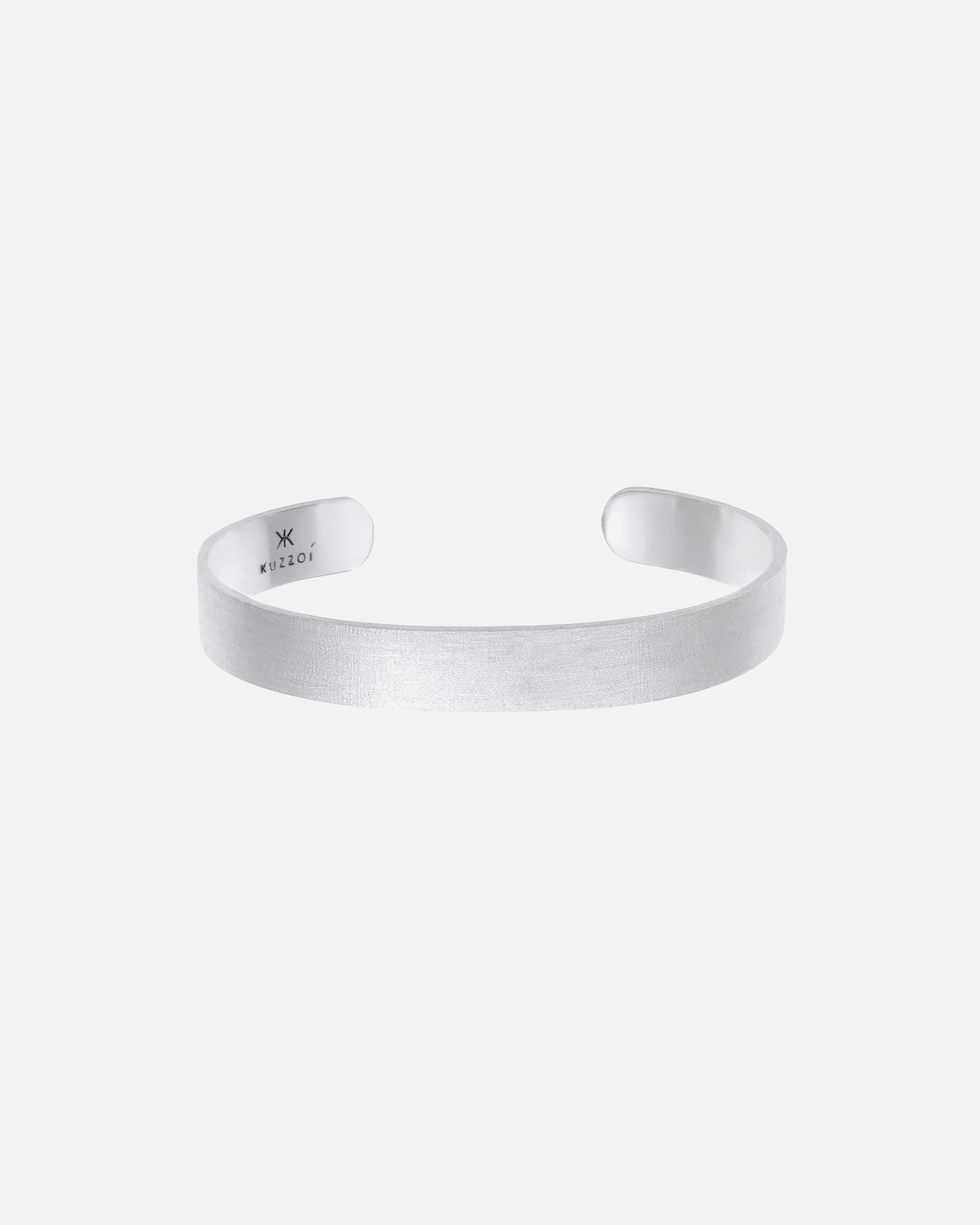 Armreif für Männlich KUZZOI Herren Armreif Offen Matt Breit Basic 925 Silber silberfarben