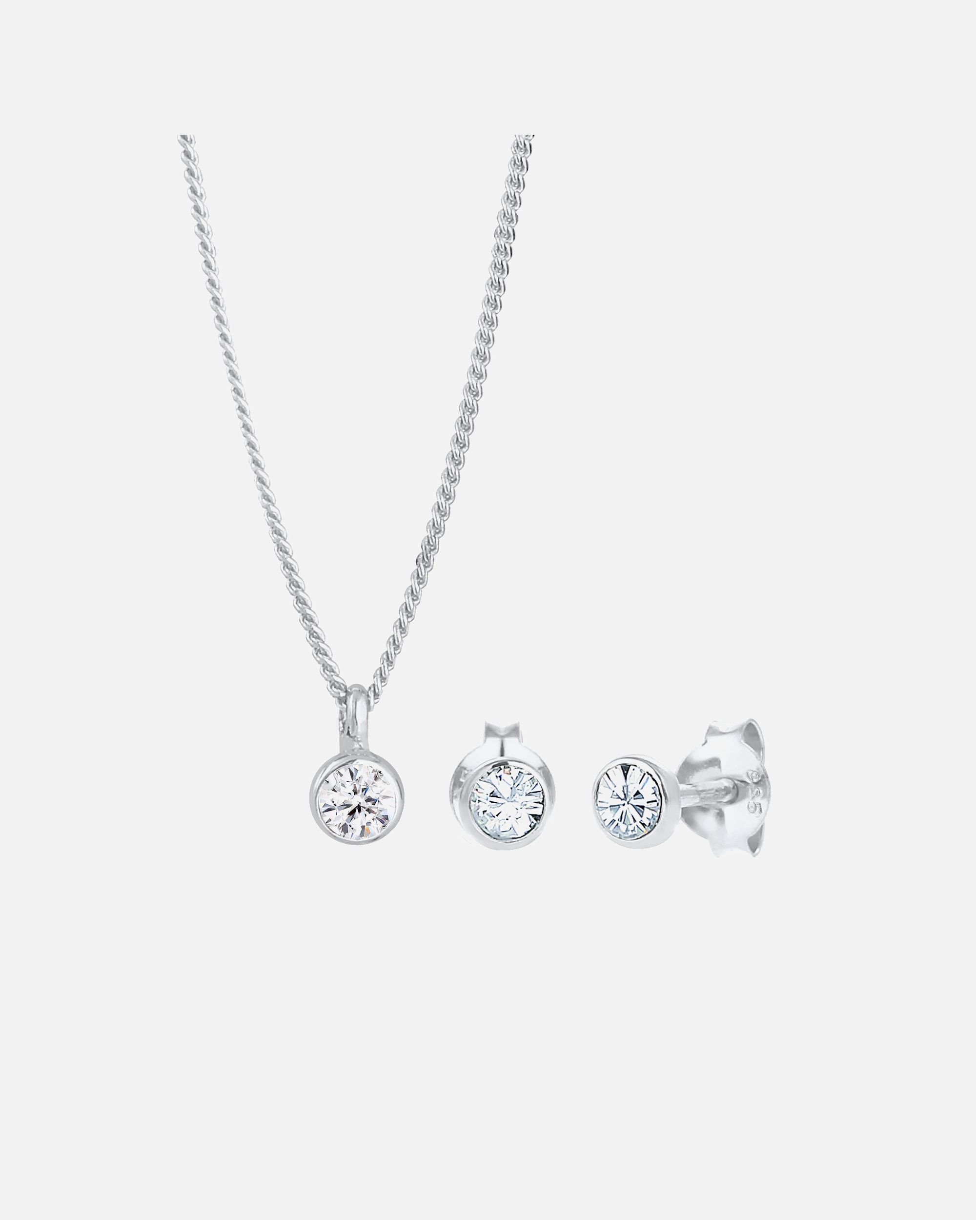 Schmuck für Weiblich Elli Basic Elegant 925 Silber, mit Kristallen von Swarovski® Weiß