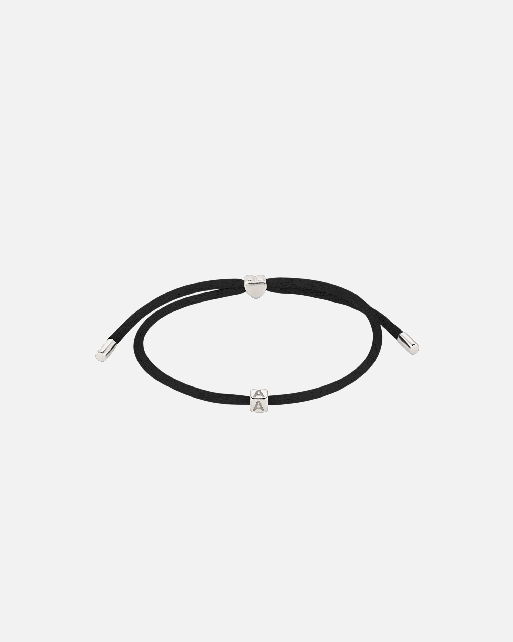 Armband für Weiblich Elli Satin Lettering Heart 925 Sterling Silber vergoldet Schwarz