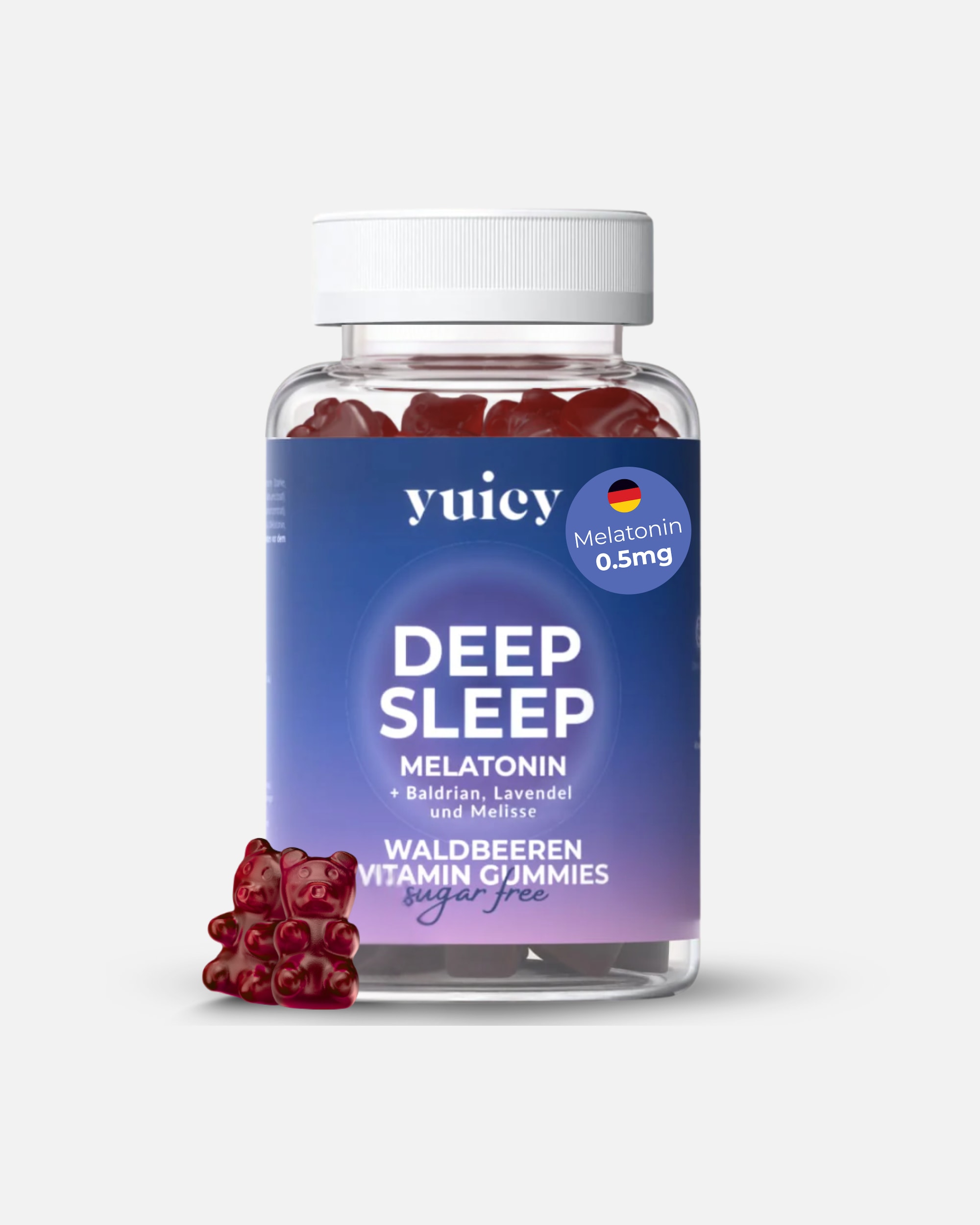 Vitamine für Unisex yuicy Deep Sleep – Melatonin Gummibärchen für besseren Schlaf & Entspannung 60 Stk.